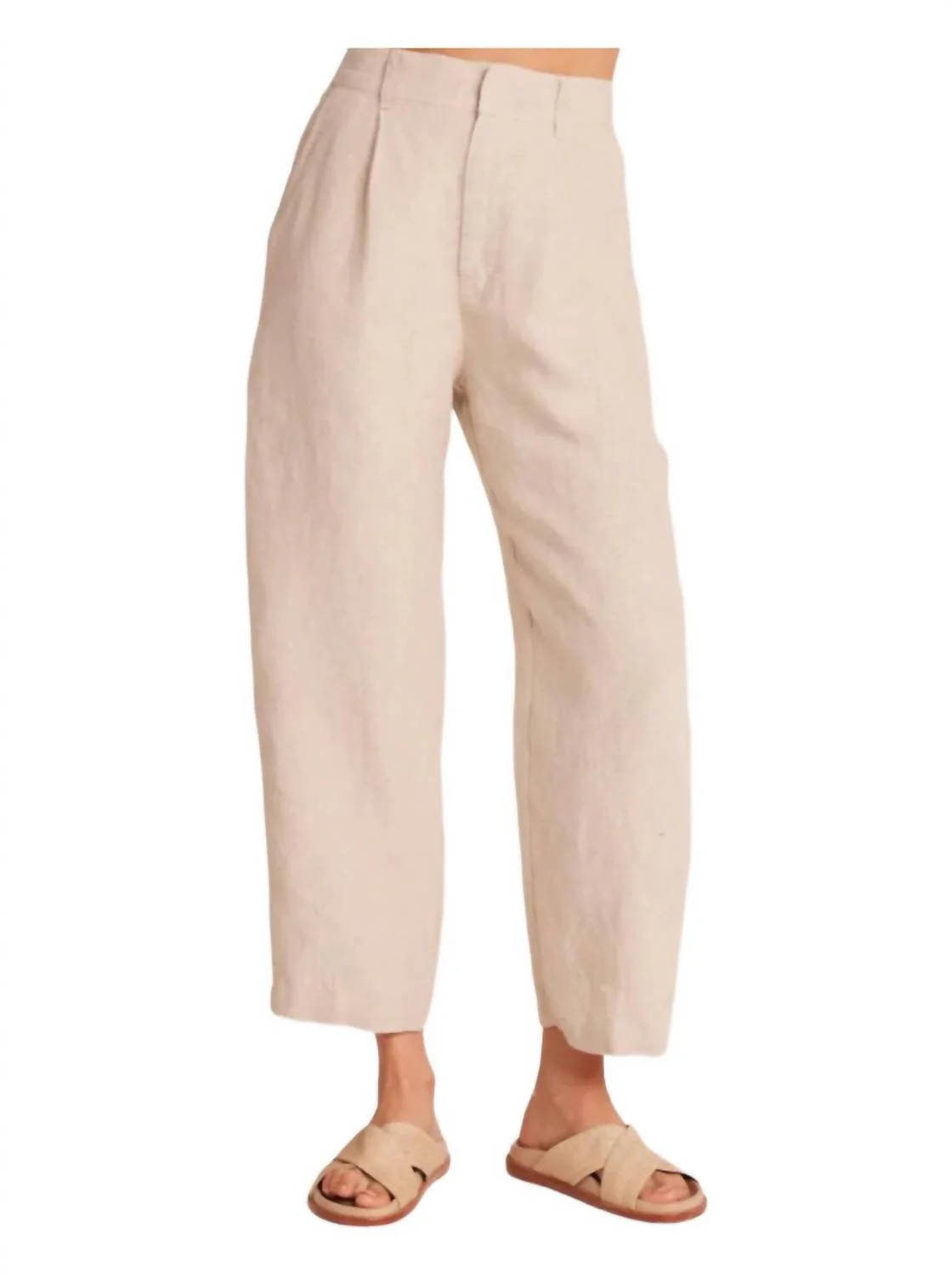 Relaxed Pleat Front Trouser In Sand