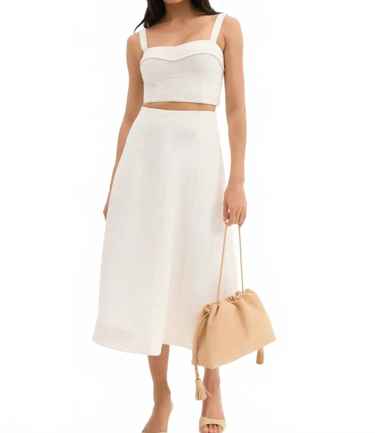 Fellini Jacquard Skirt In Dove