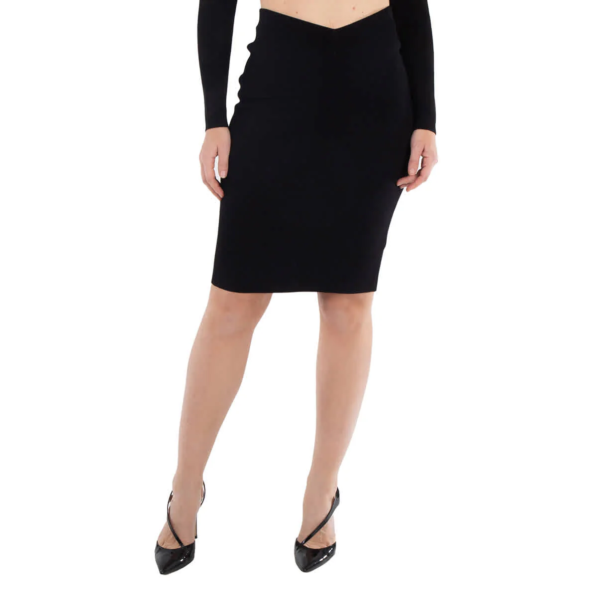 Burberry Ladies Black Octavia V-Waist Pencil Skirt