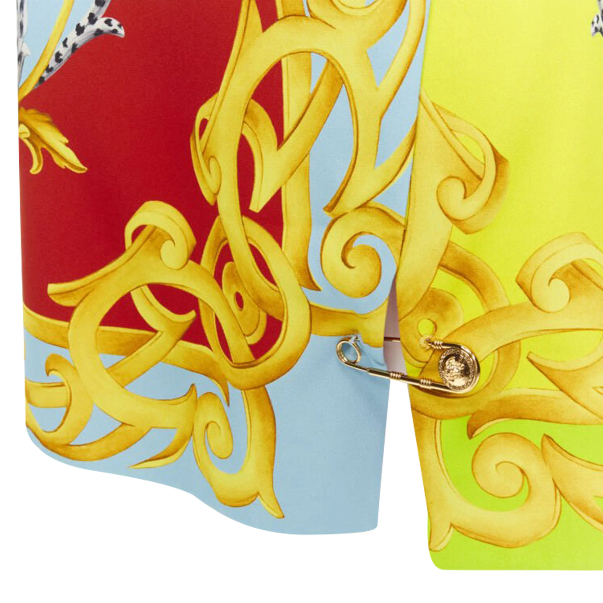 Versace Pop Acantus Barocco g Medusa safety pin slmini skirt