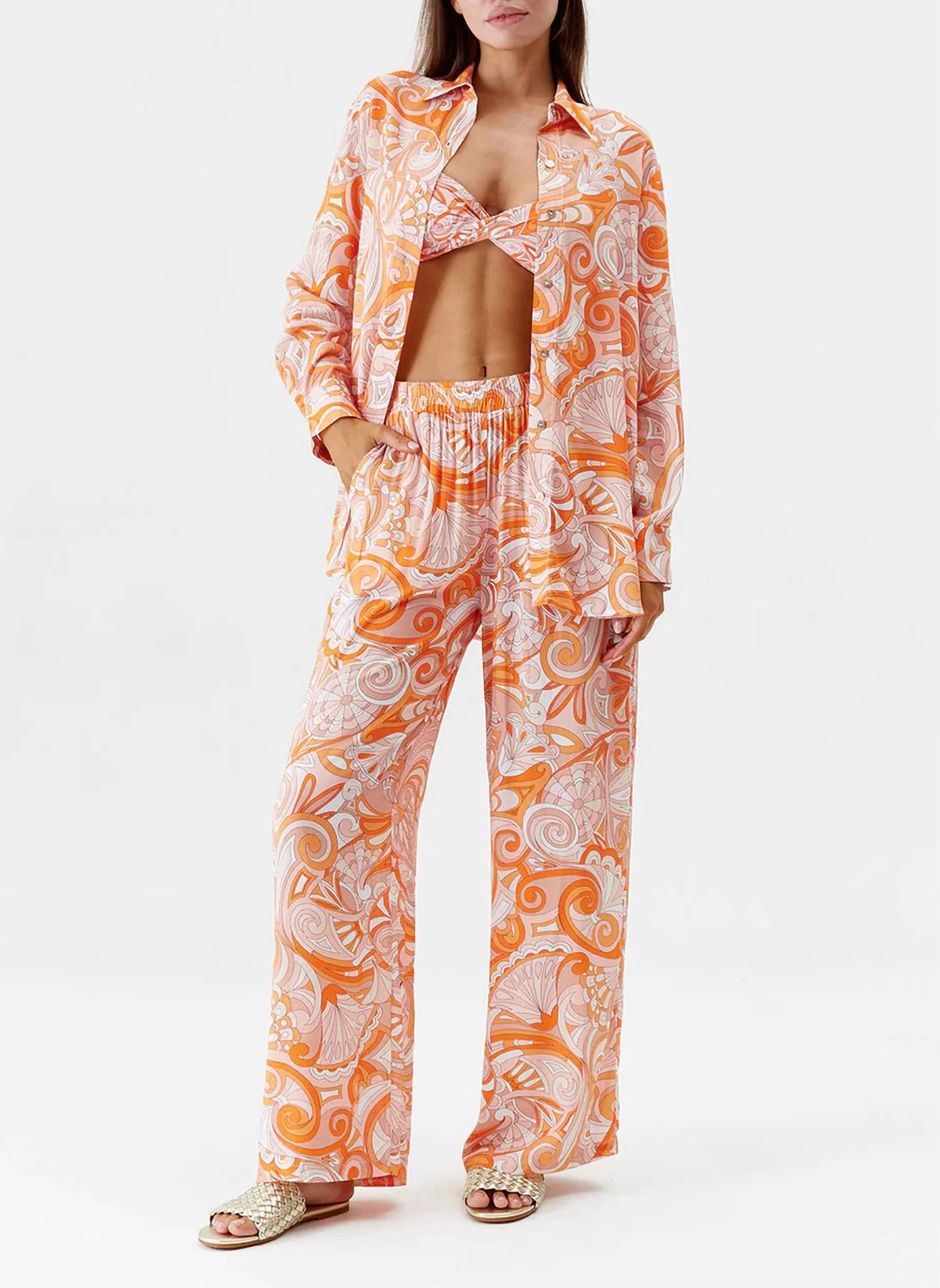 Oliva Trousers In Mirage Orange