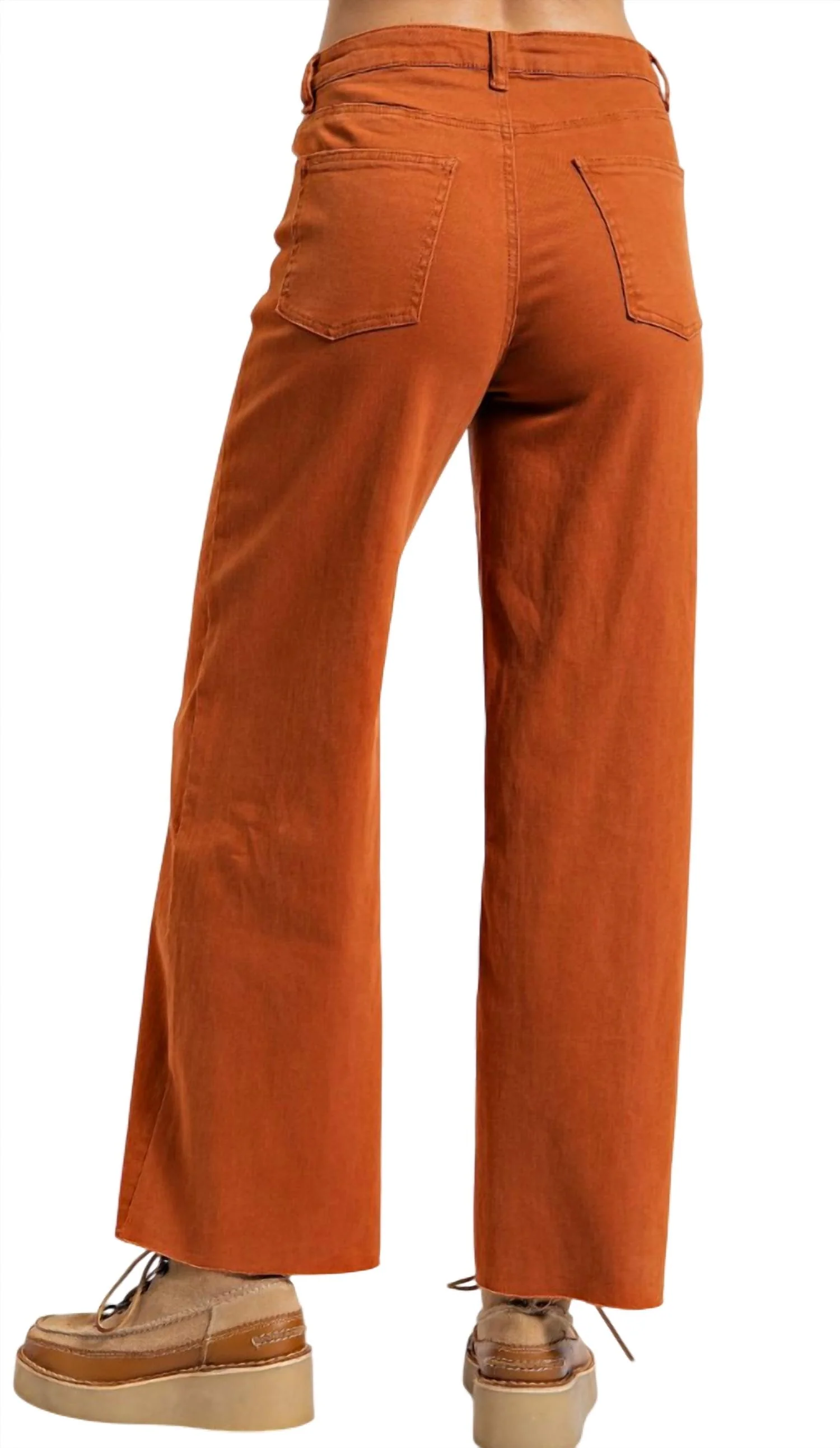 Brick Twill High Waist Pants