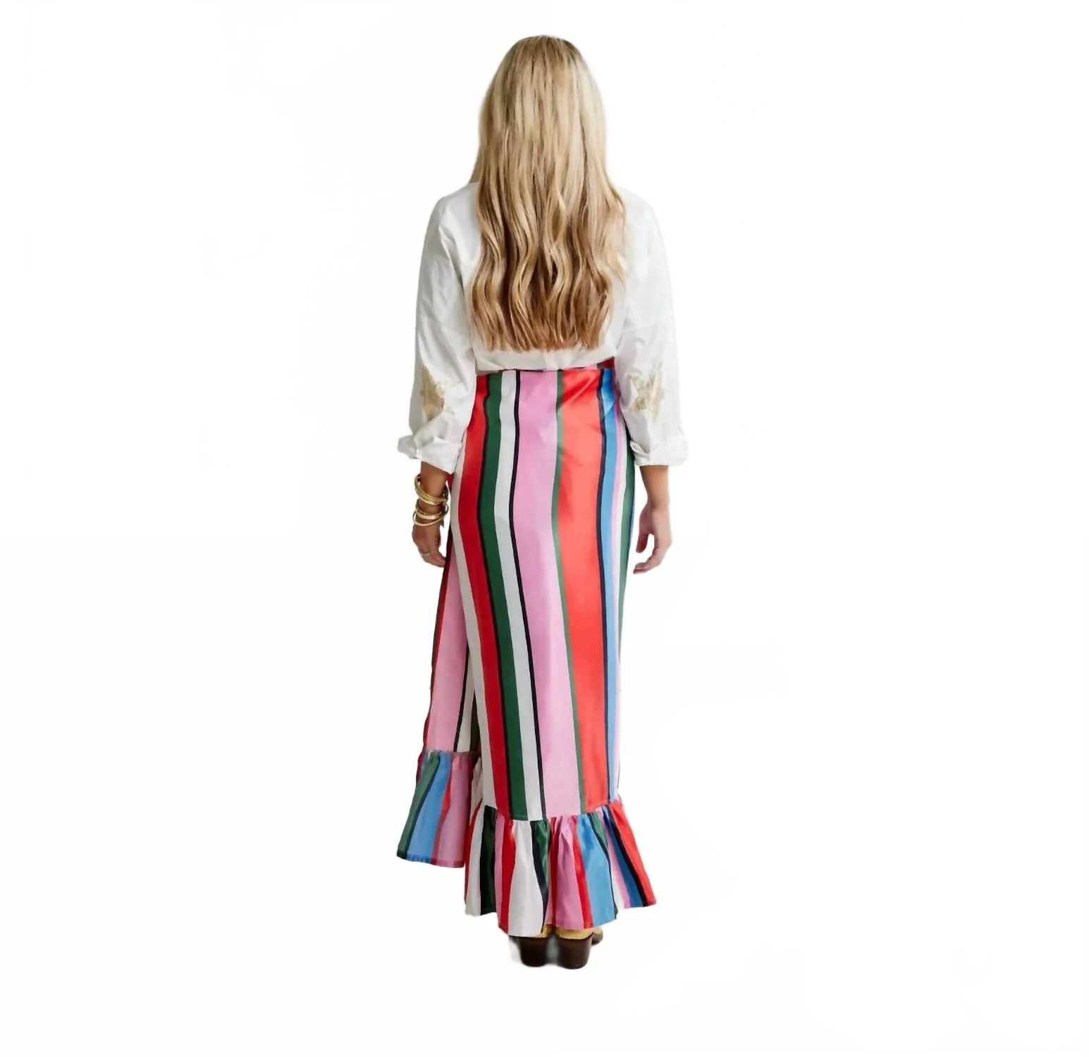 Whitney Wrap Skirt In Multi Stripe