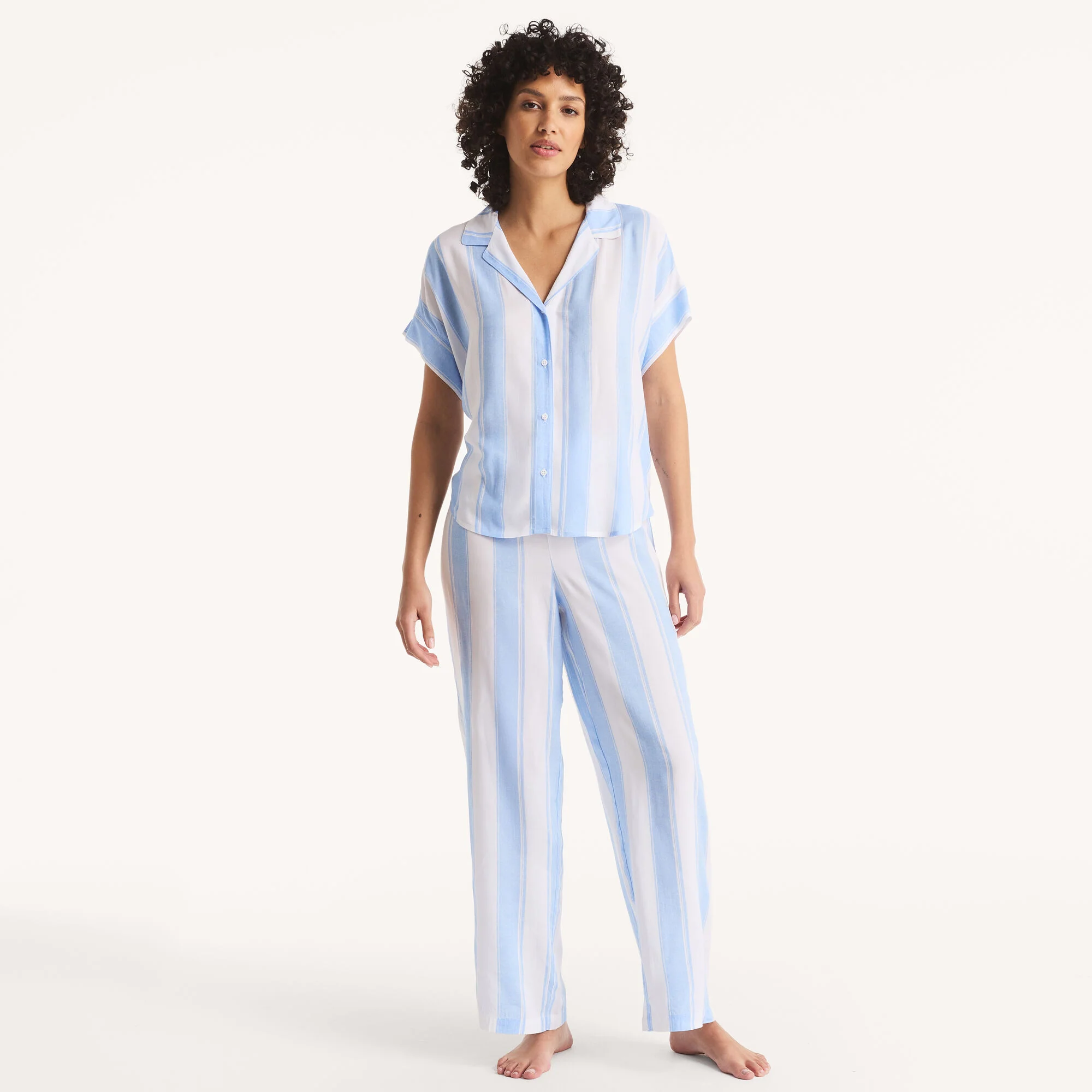 Nautica Womens Striped Pajama Pant Set
