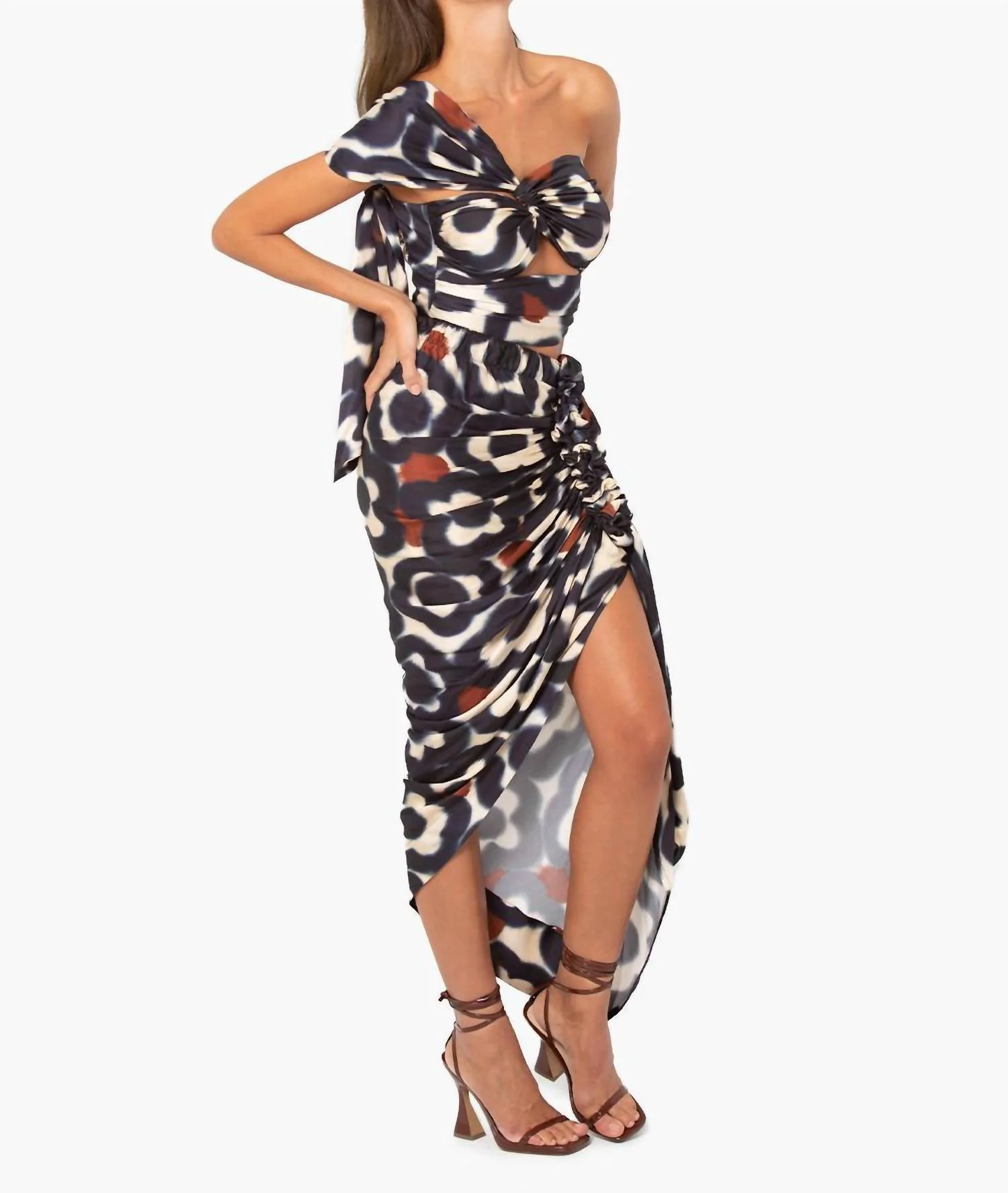 Tulum Midi Skirt In Navy Floral