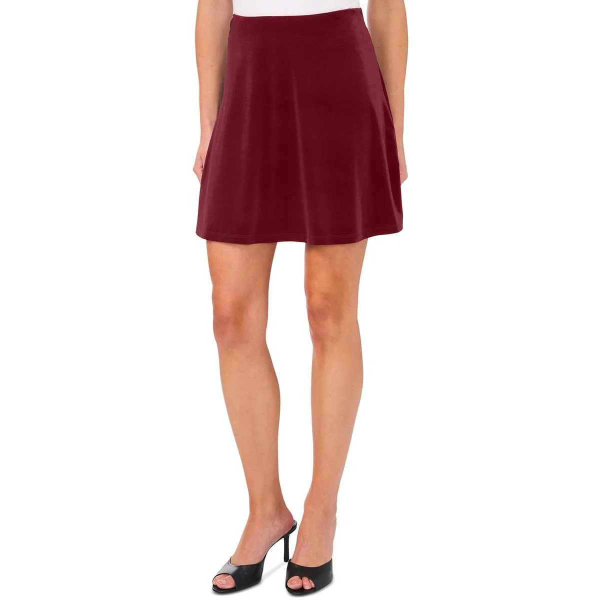 Womens Solid Velvet Mini Skirt