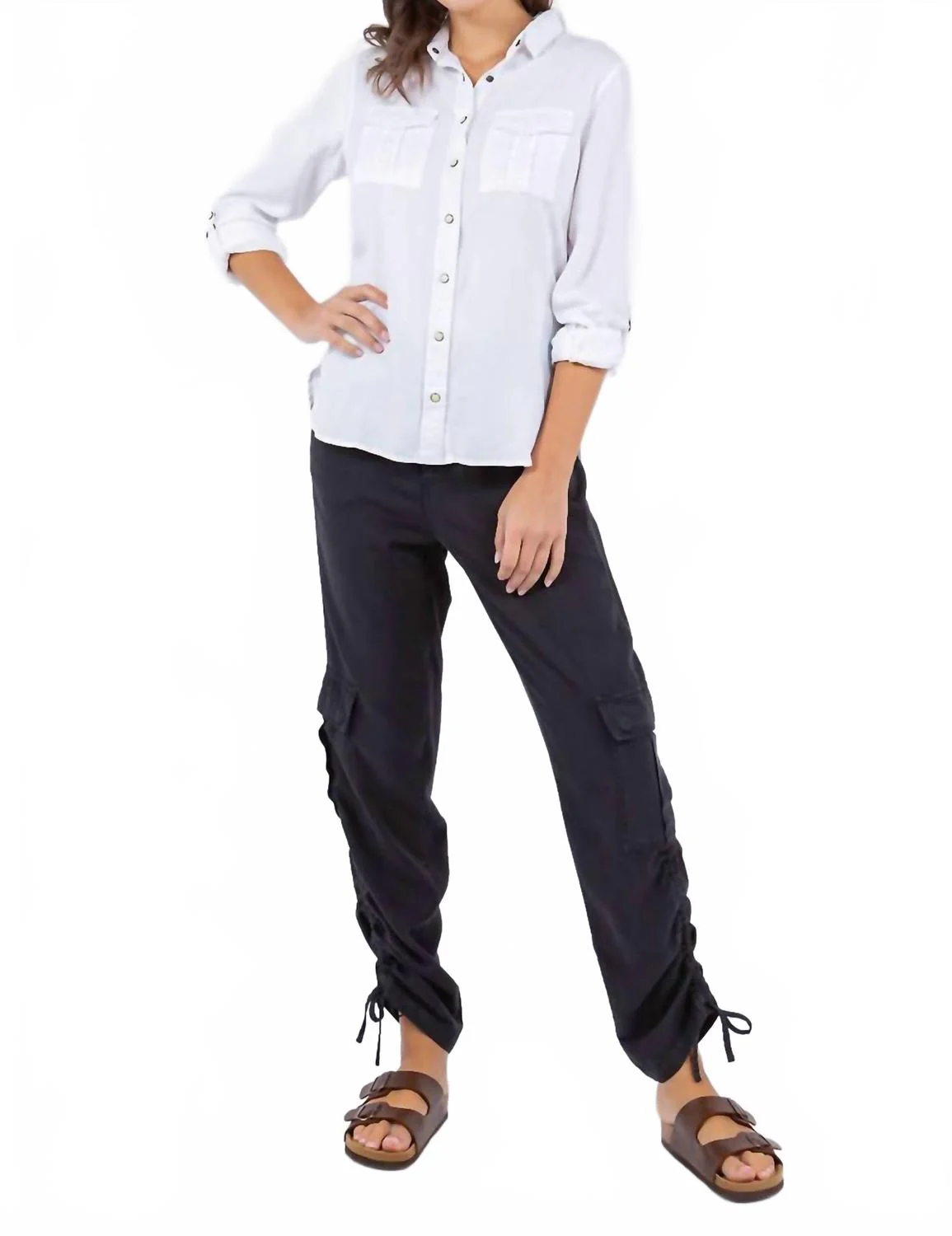 Women's Cinched Cargo Pant In Black