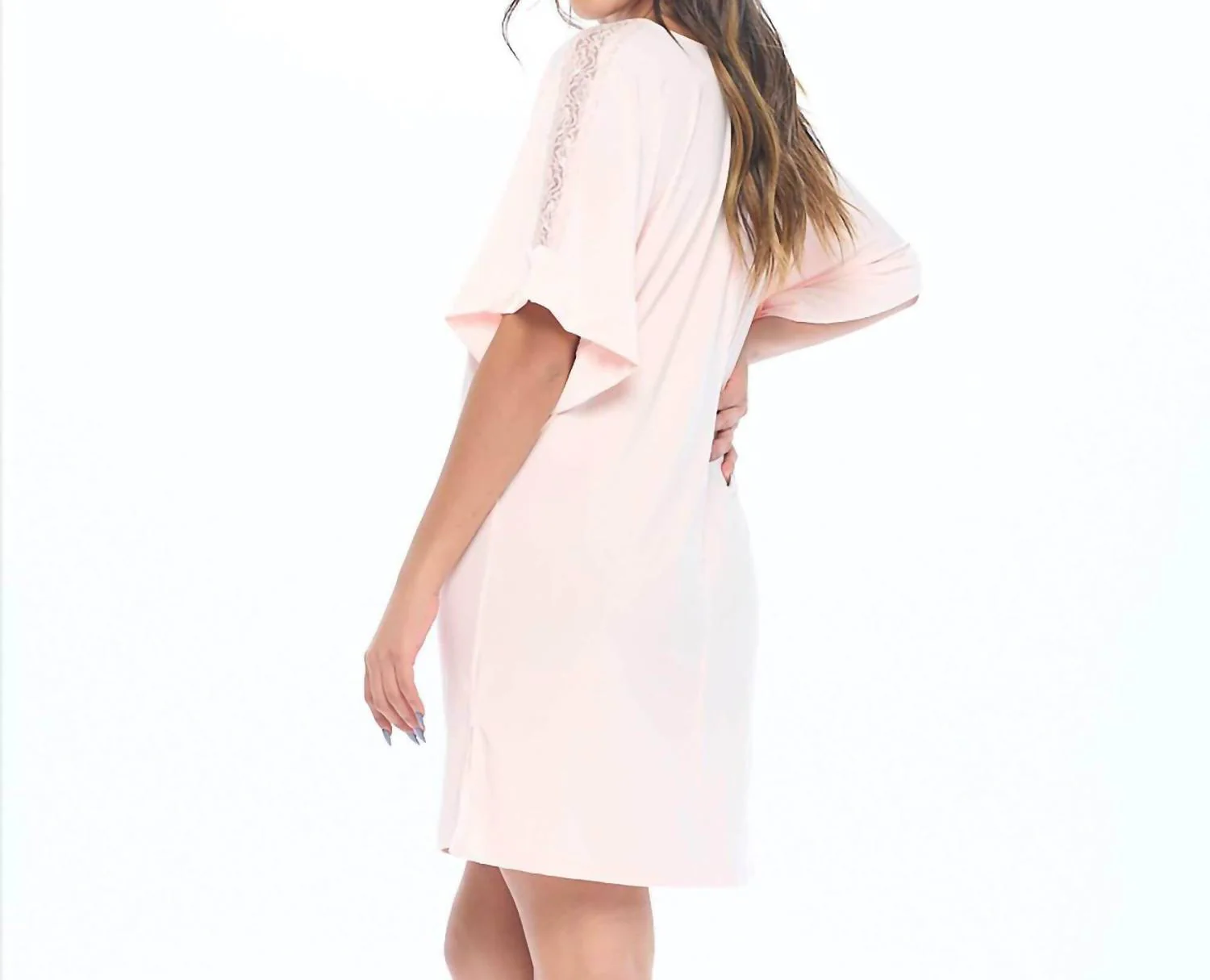 Cooling Kimono Pajama Gown In Iced Rose