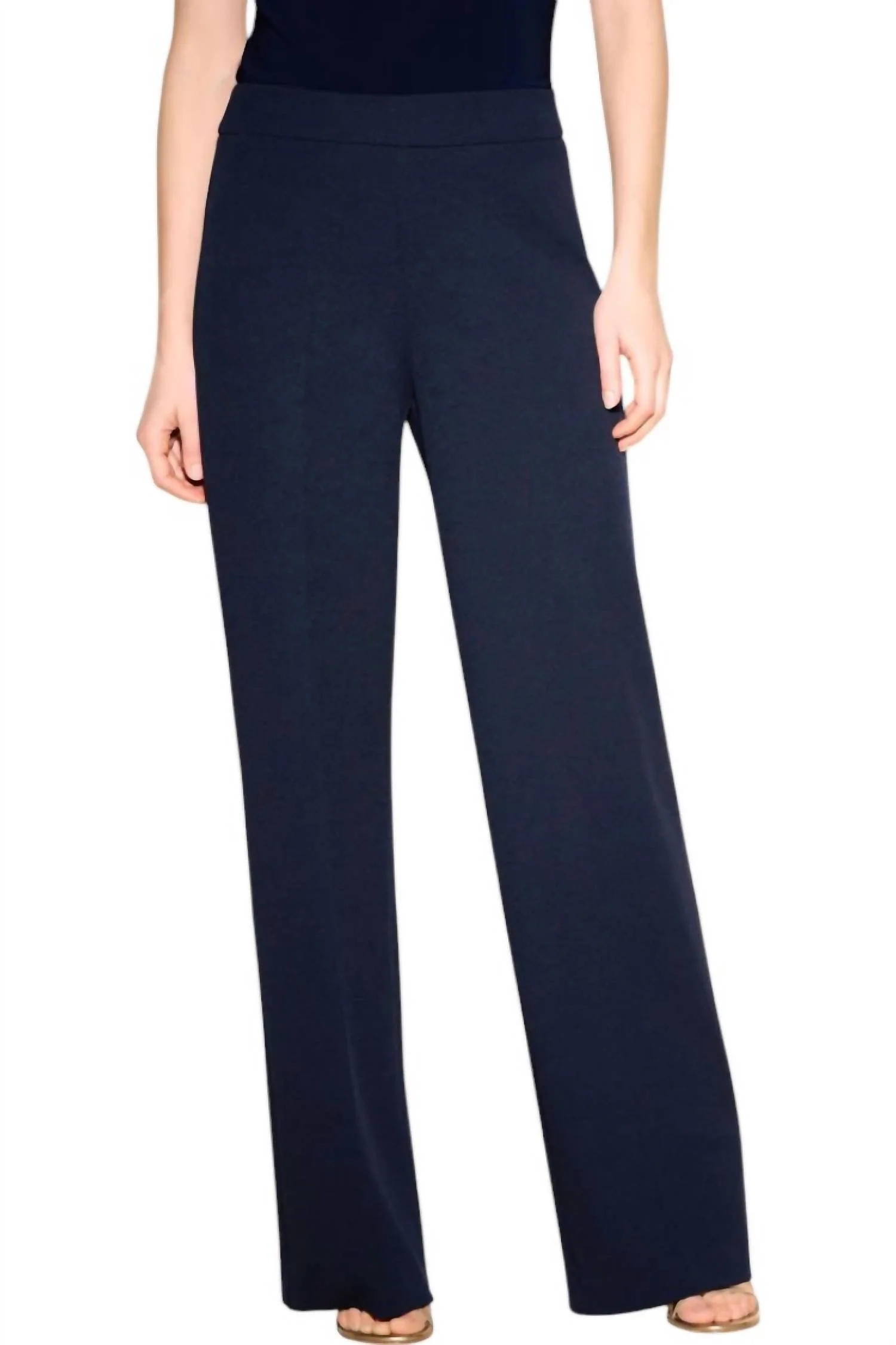 Scuba Wide Leg Pants In Midnight Blue