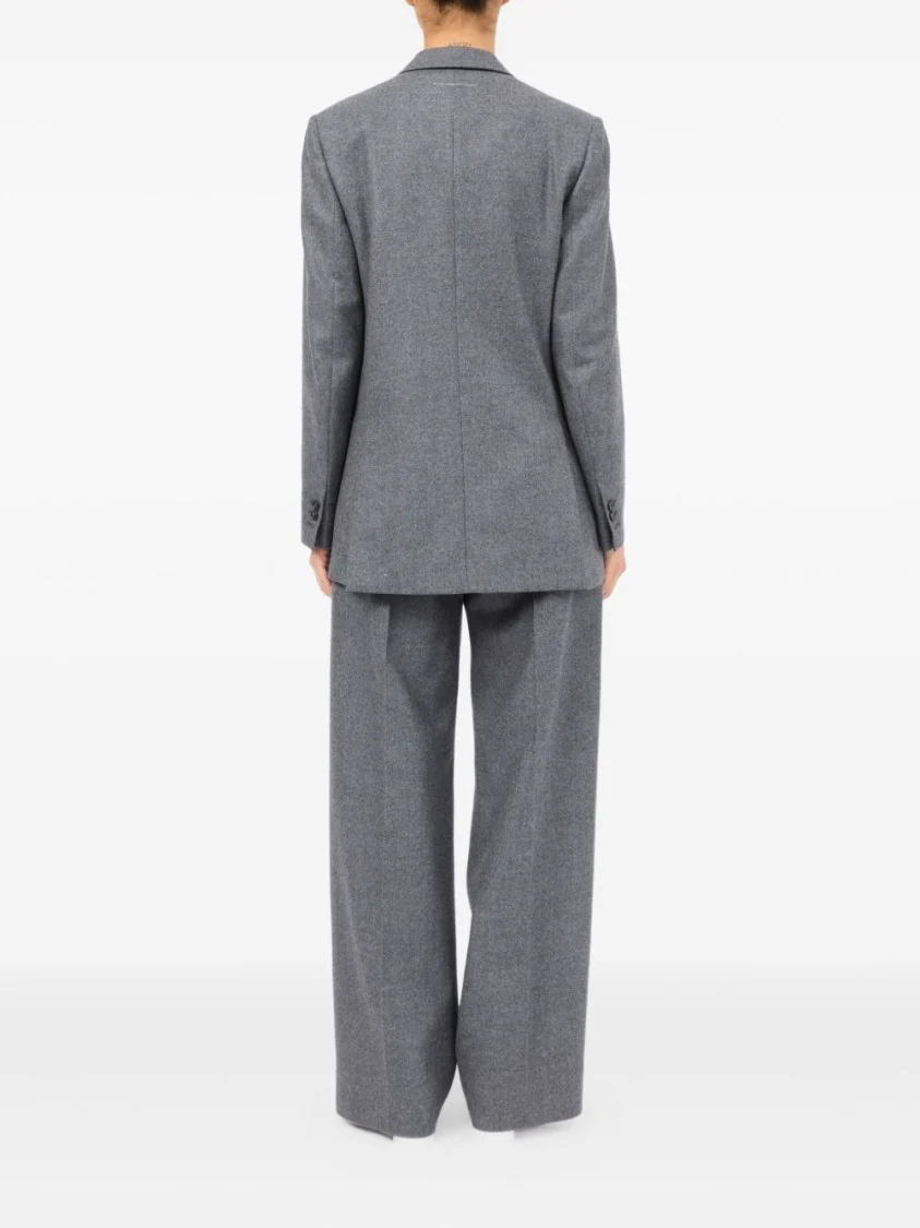 Double-Breasted Medium Grey Jacket With Elegant Tailoring