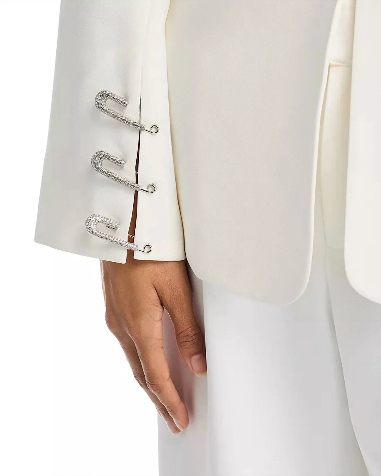 Cheyenne Rhinestone Pin Blazer In Ivory