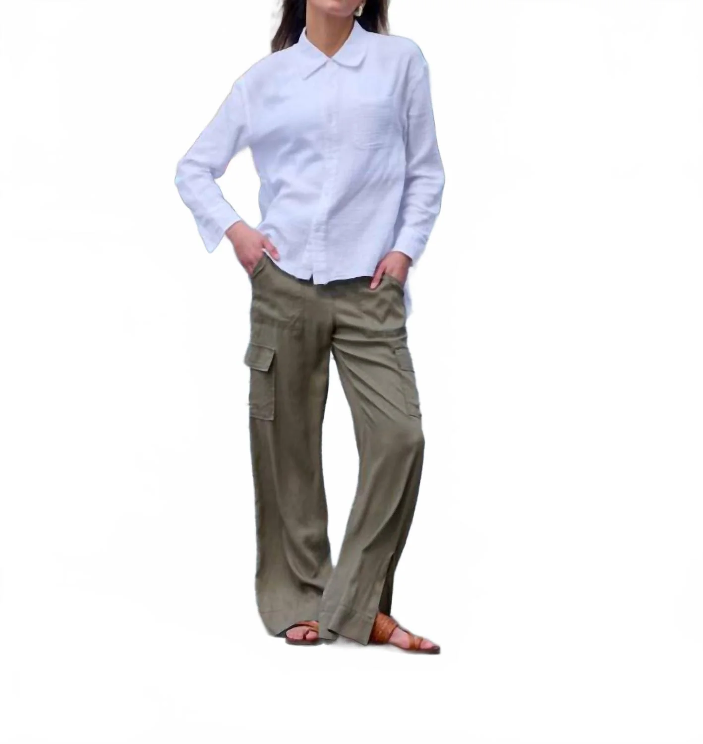 Caracas Wide Leg Cargo Pants In Oak