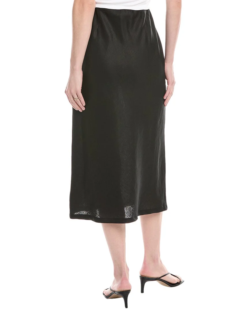 Enza Costa Bias Linen Midi Skirt