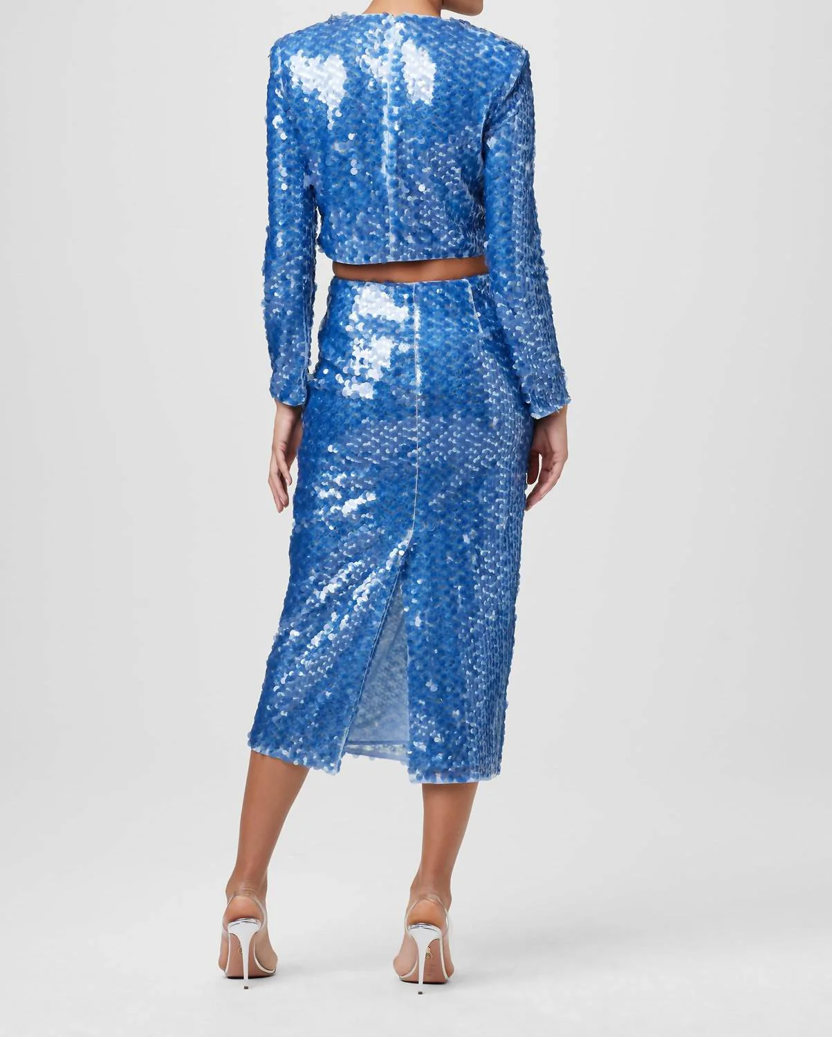 Leilani Pencil Skirt In Steel Blue