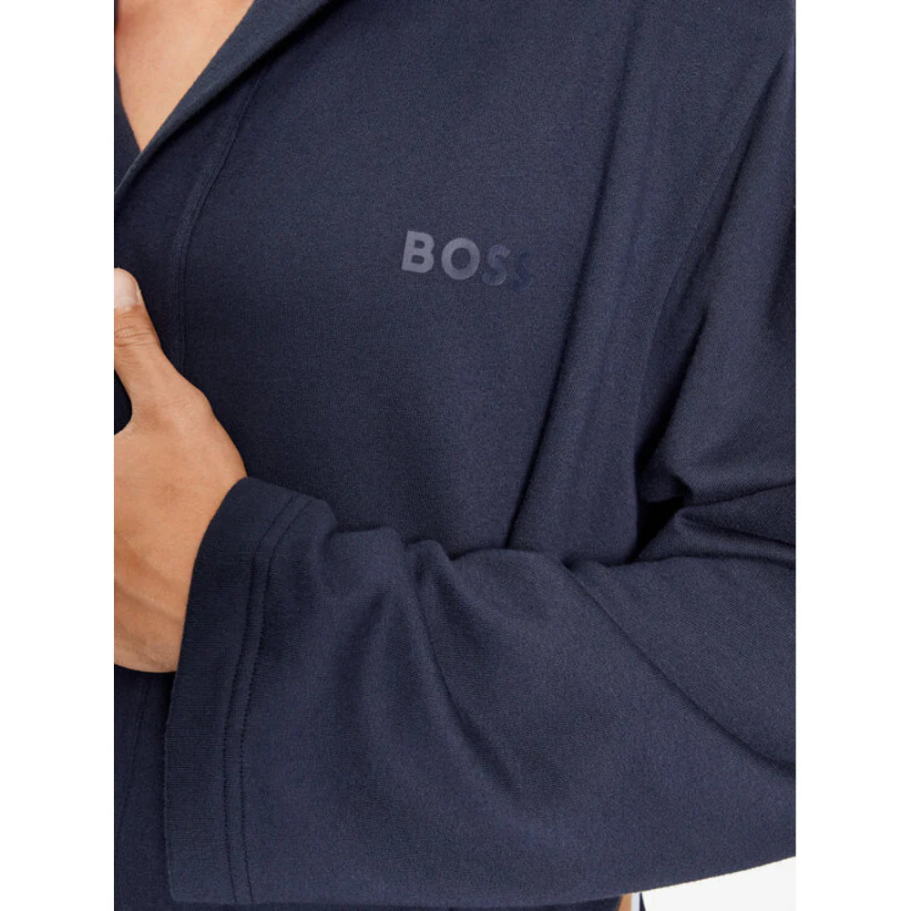 Hugo Boss Men's Iconic French Terry Robe, Blue