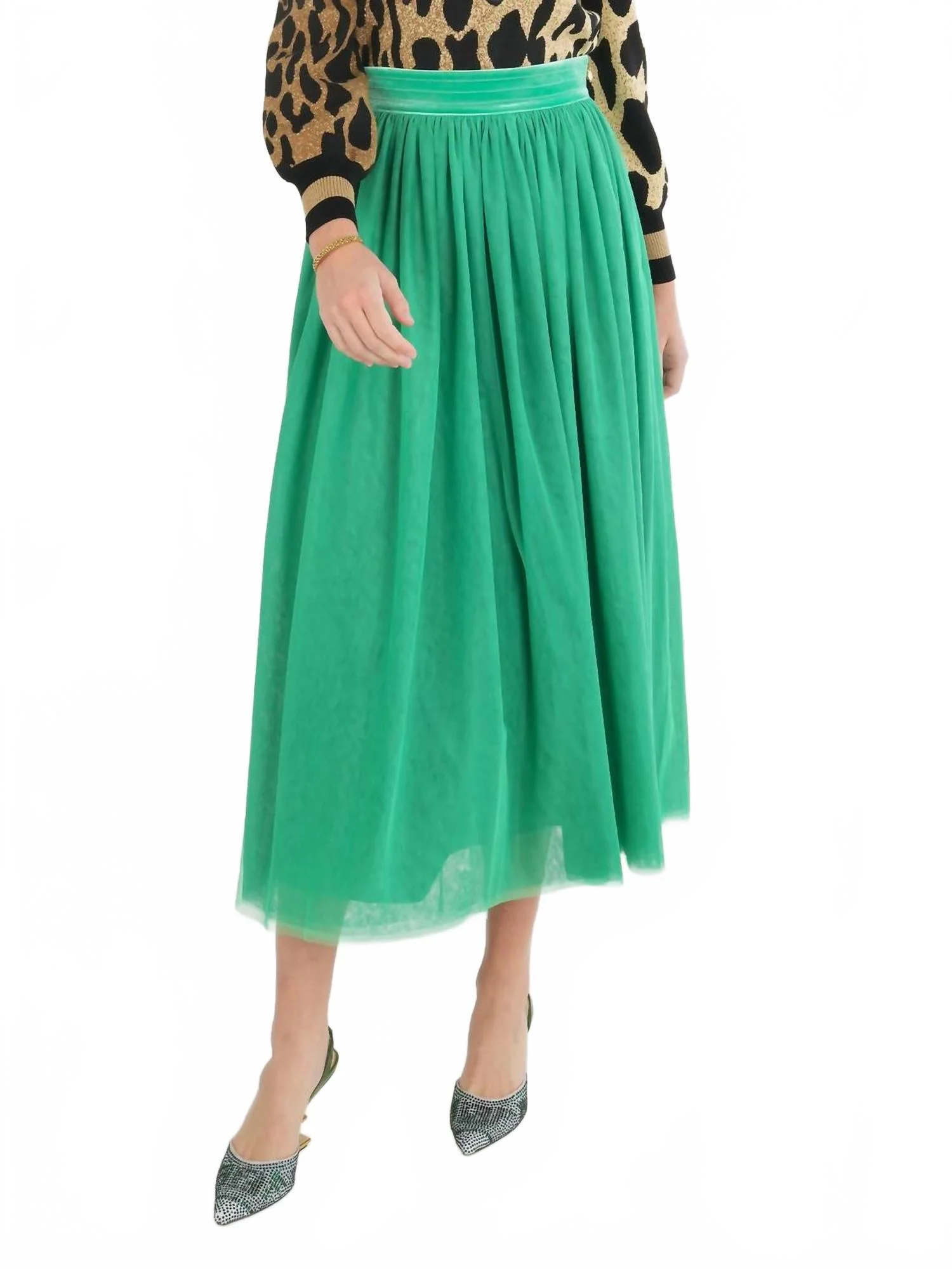 Misty Maxi Skirt In Jolly Green