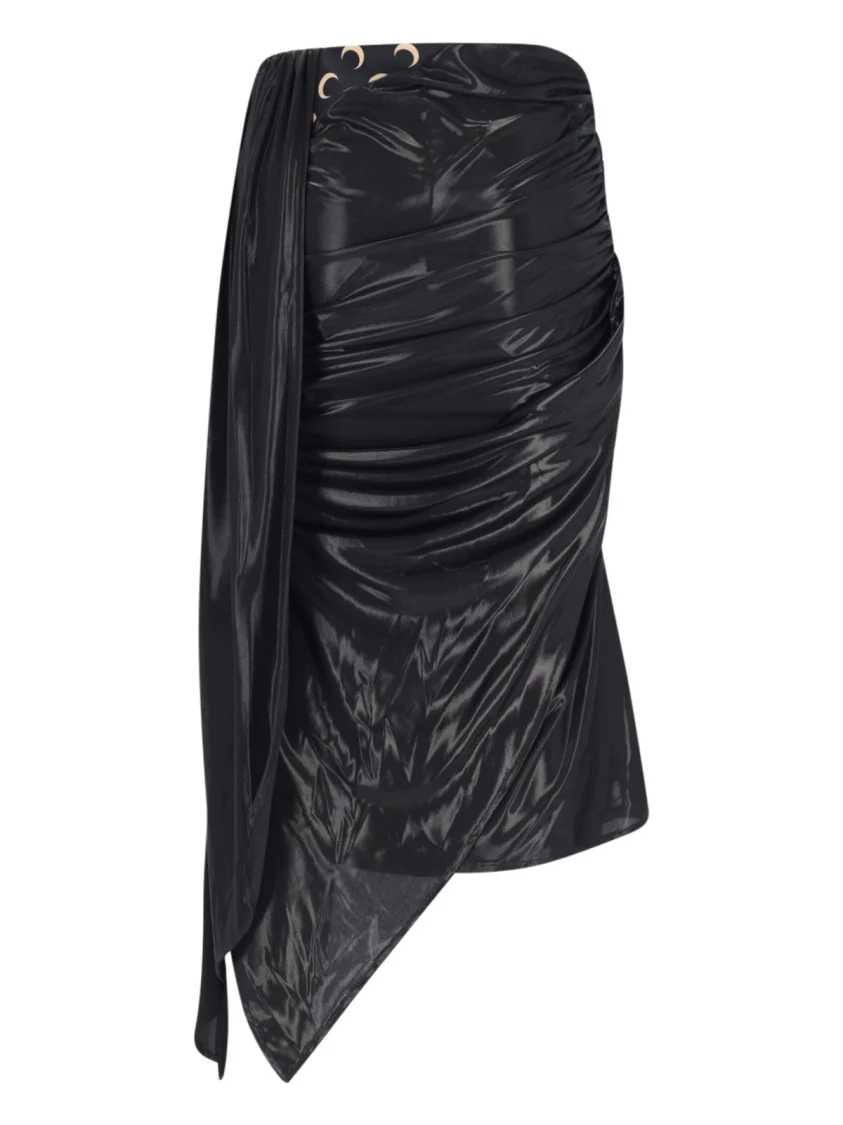 Black Asymmetrical Midi Skirt