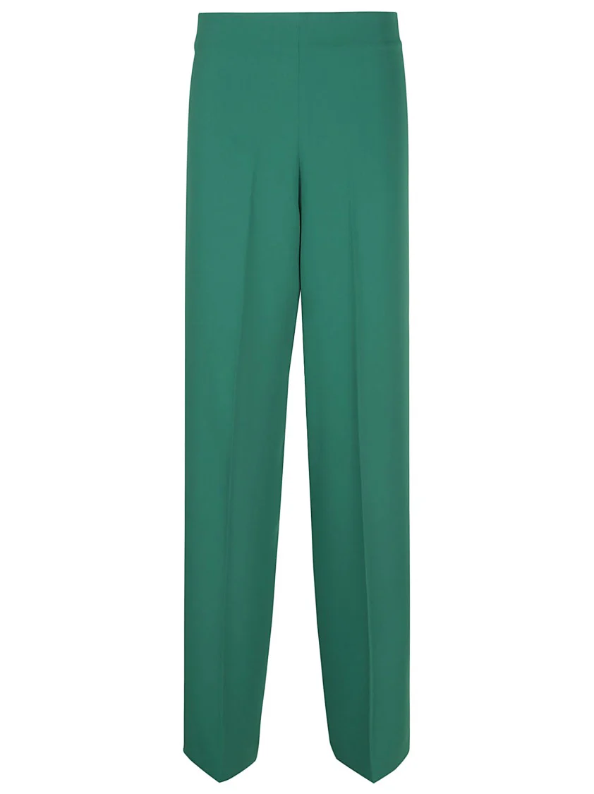 Straight-Leg Trousers With High Waist And Polished Draping