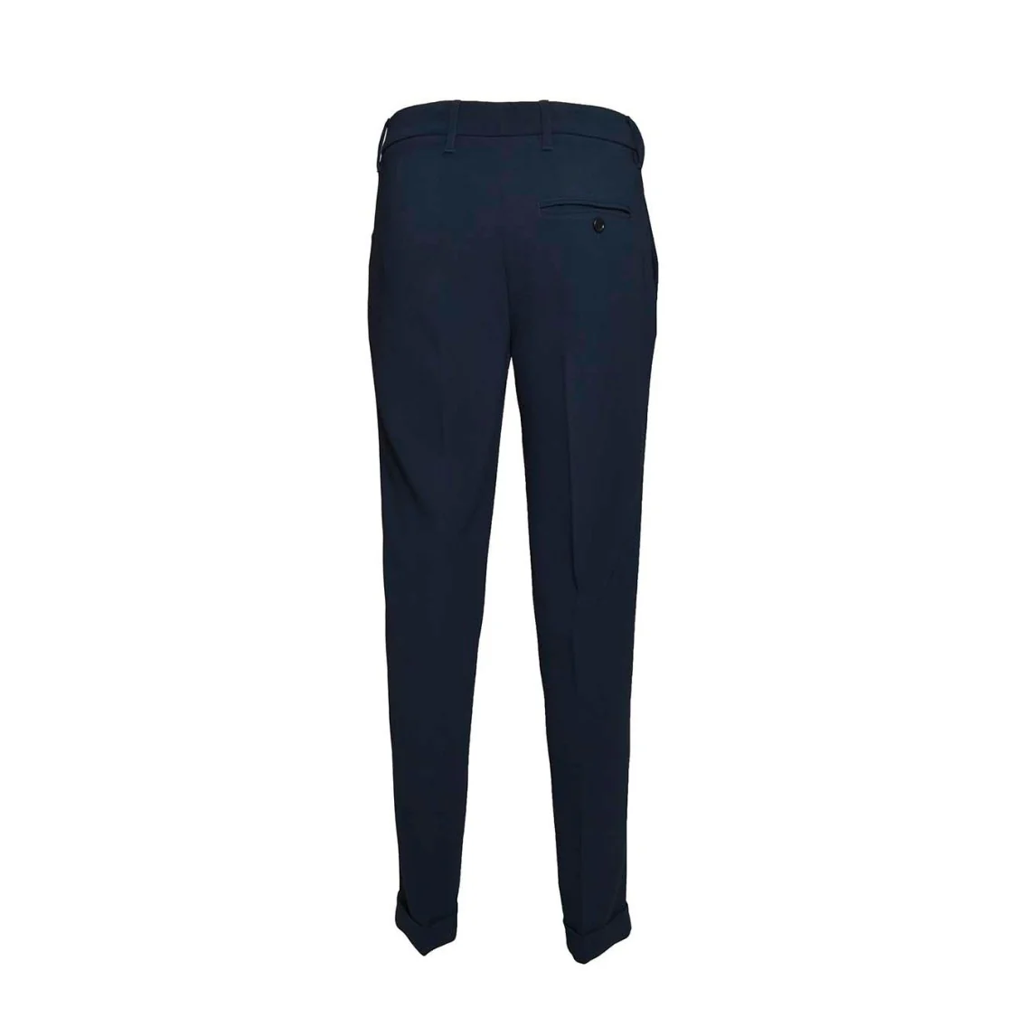 Straight Leg Trousers In Navy Blue Cady Crêpe