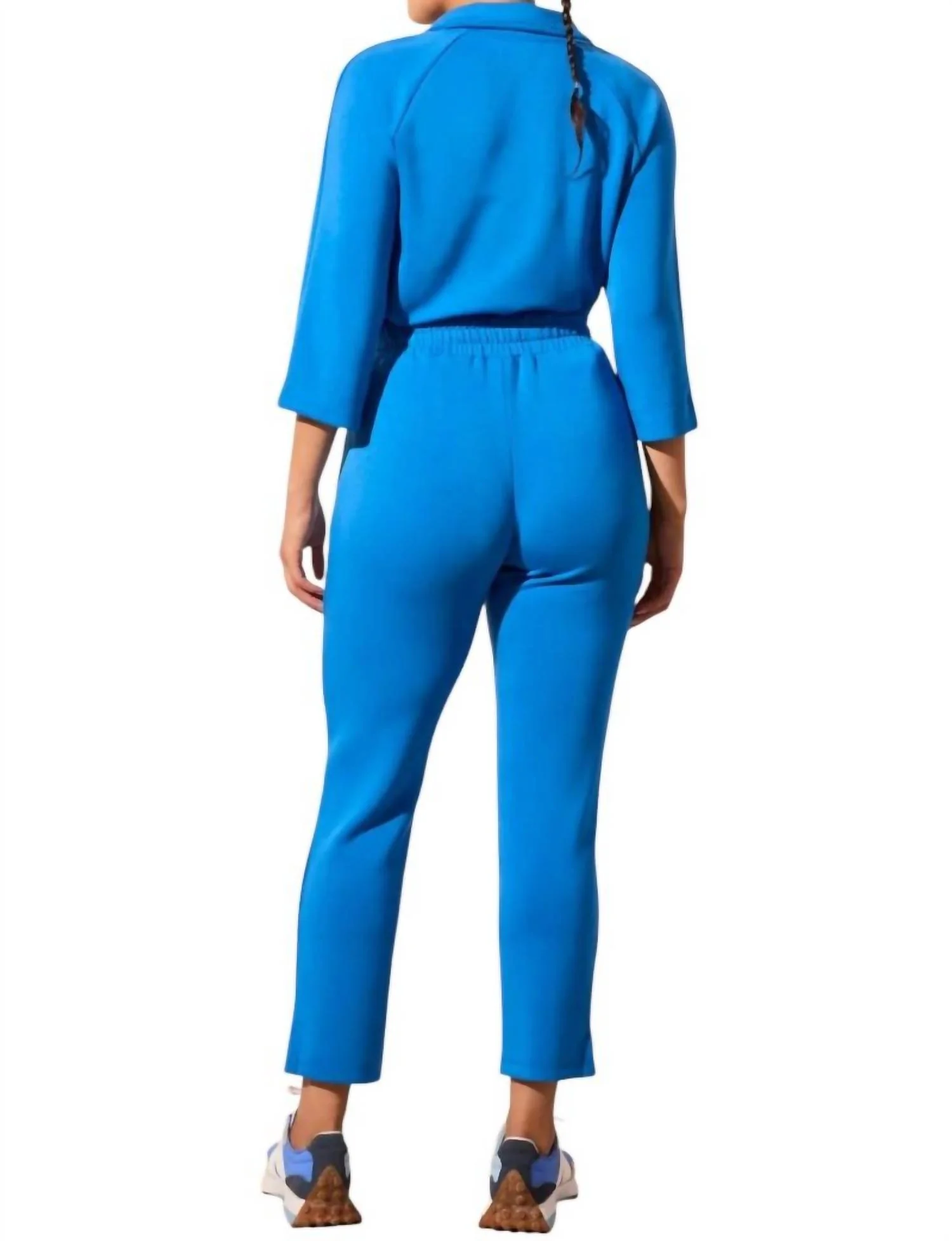 Techno Lux Pull-On Capri With Side Slits In Riviera