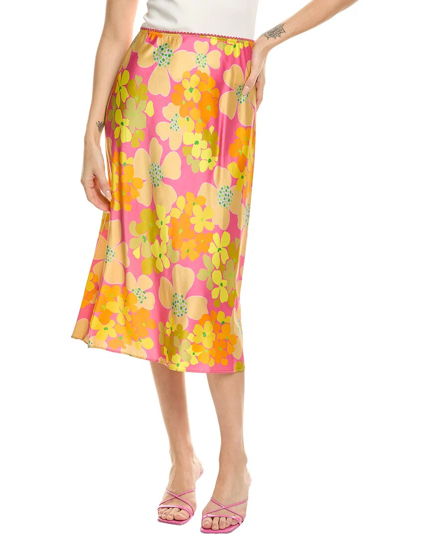Flora Bea NYC Salim Silk Midi Skirt