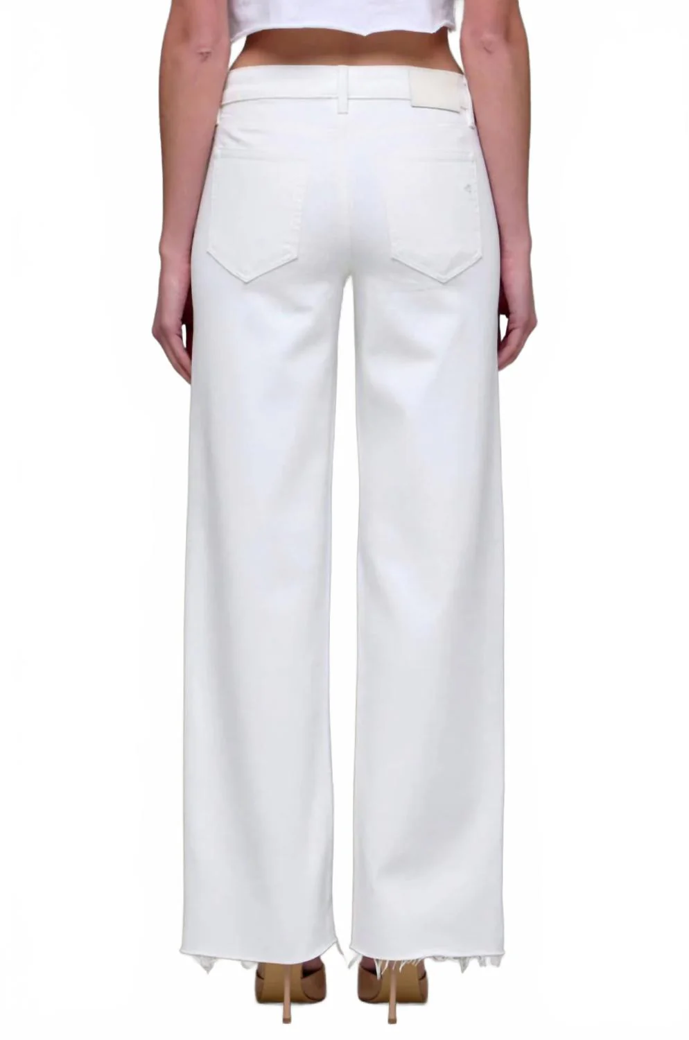 Mid Rise Dad Straight Leg Jeans In Pearl