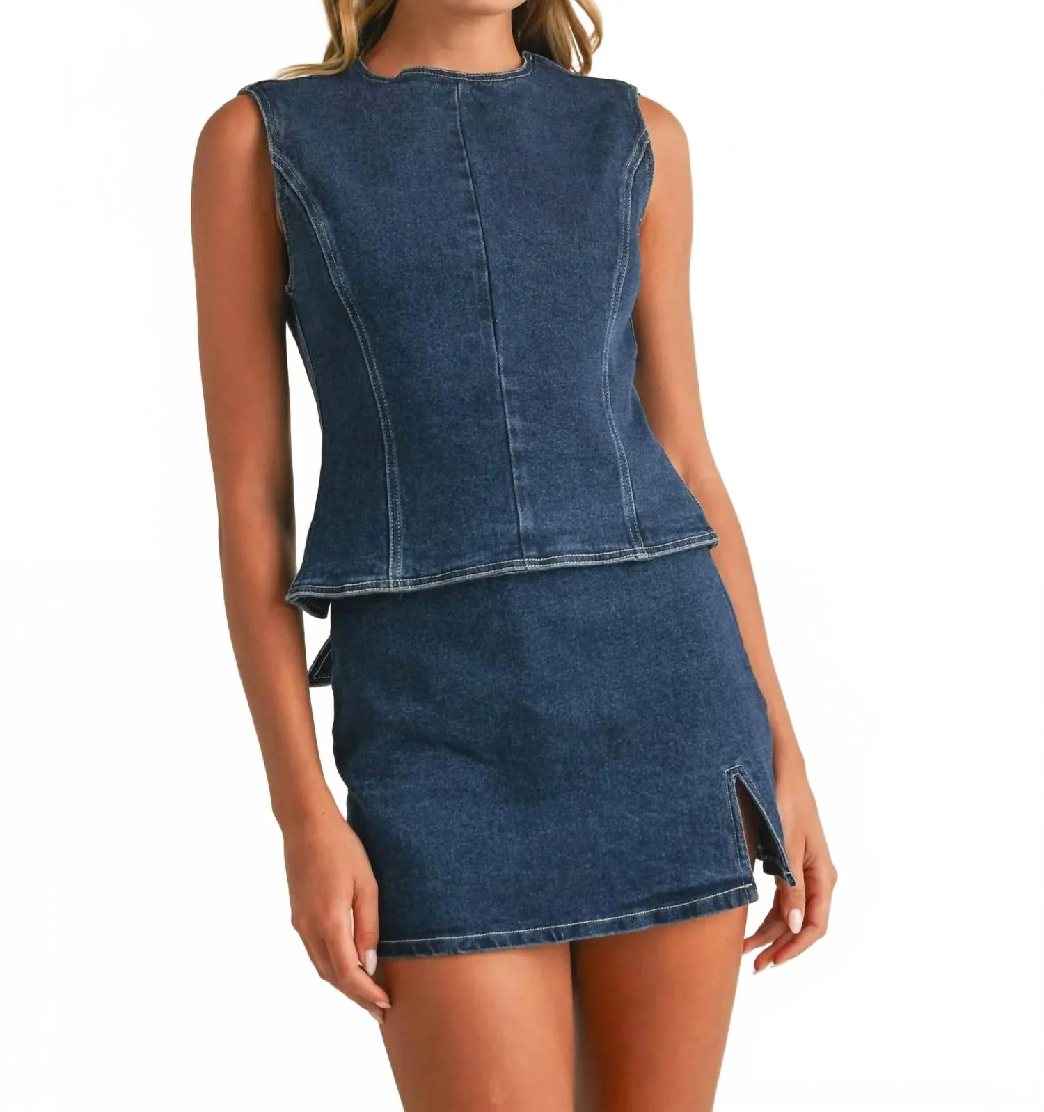 Delaney Skirt Set In Denim