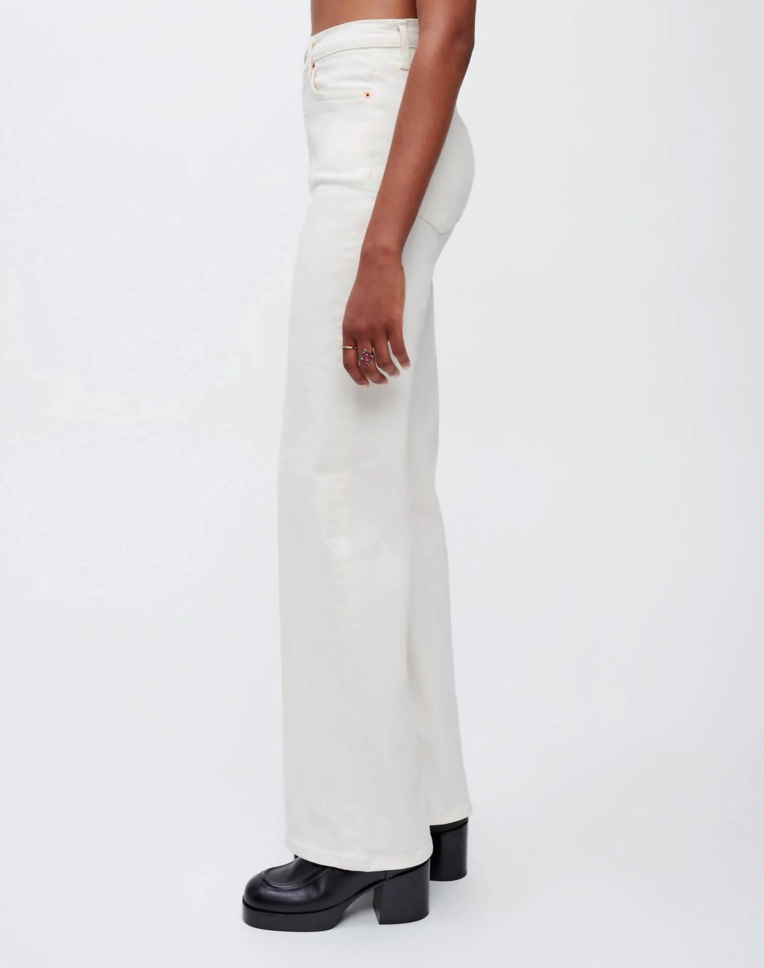 70S Ultra High Rise Wide Leg Jean In Vintage White