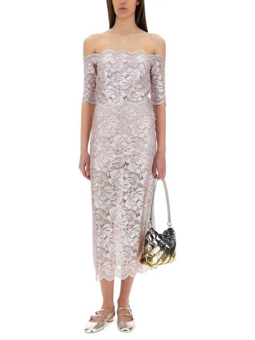 Intricate Floral Lace Maxi Skirt With Scalloped Hem