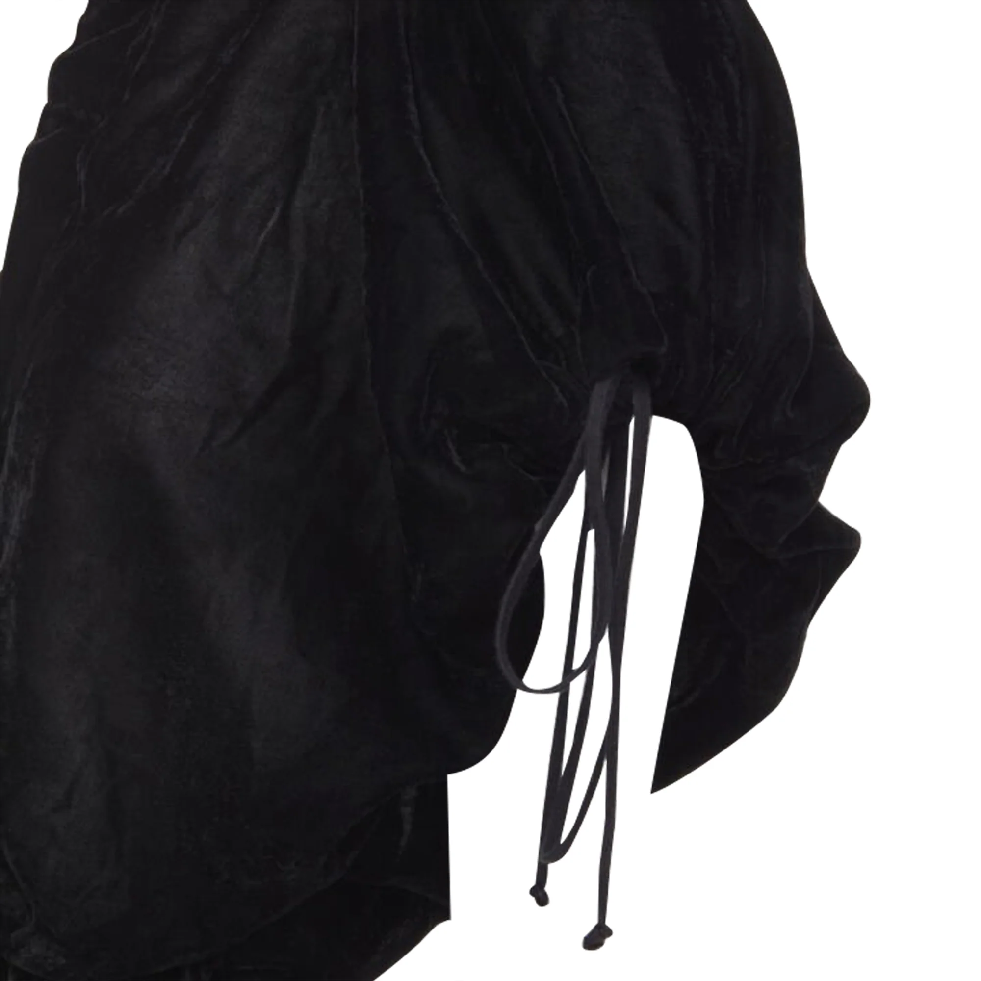 Comme Des Garcons velvet drawstring sash knee-length skirt