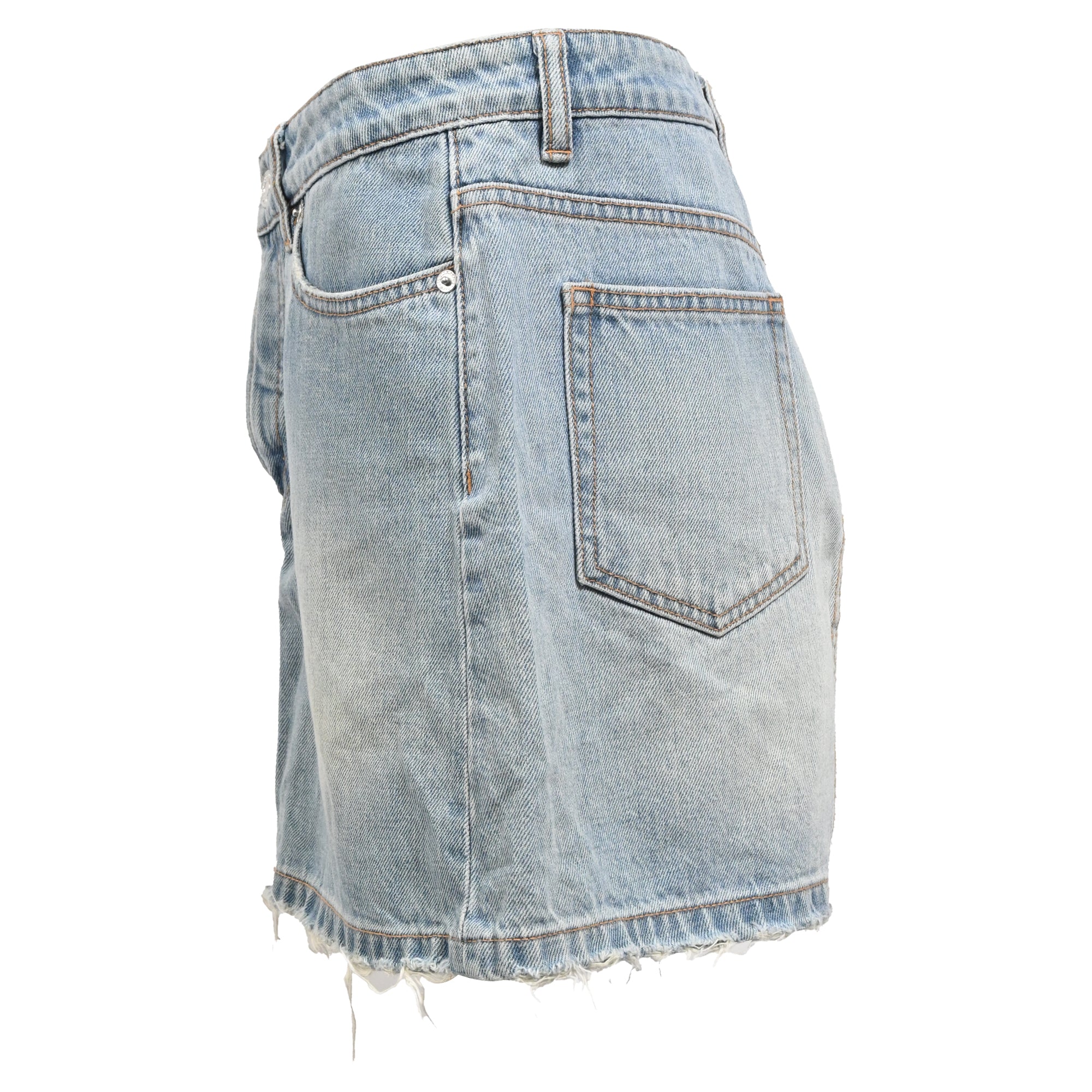 Marc by Marc Jacobs Mini A-Line Skirt in Blue Cotton Denim