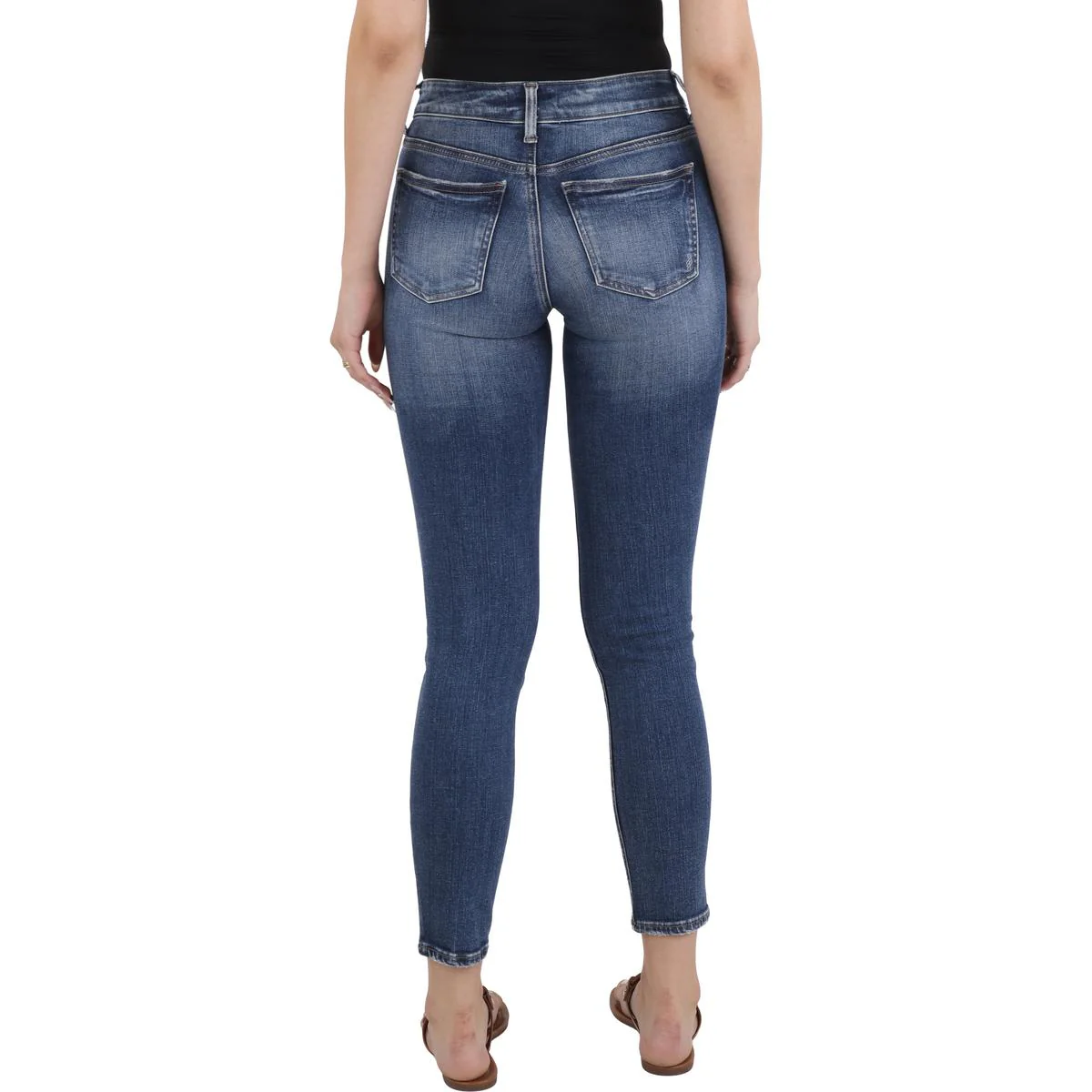 Suki Mid Rise Curvy Fit Womens Pocket Denim Skinny Jeans