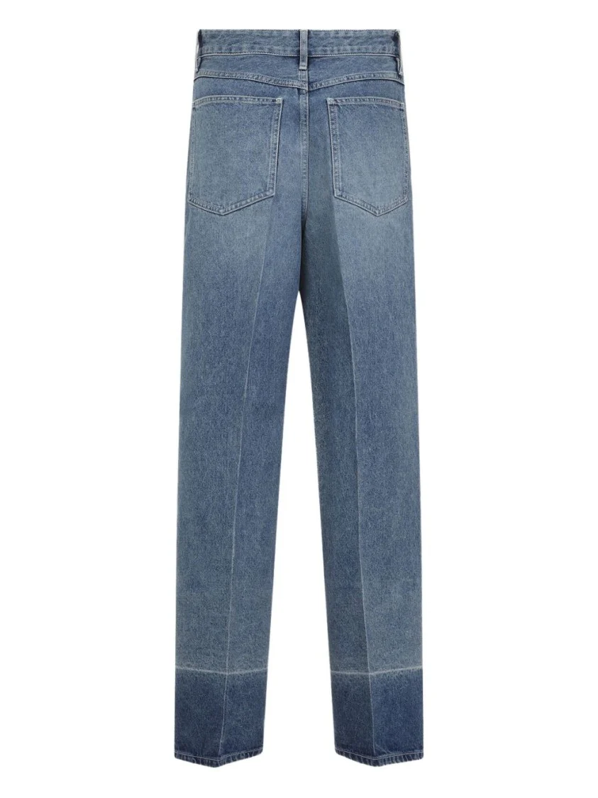 Cotton Five-Pocket Jeans With Key Pendant Detail