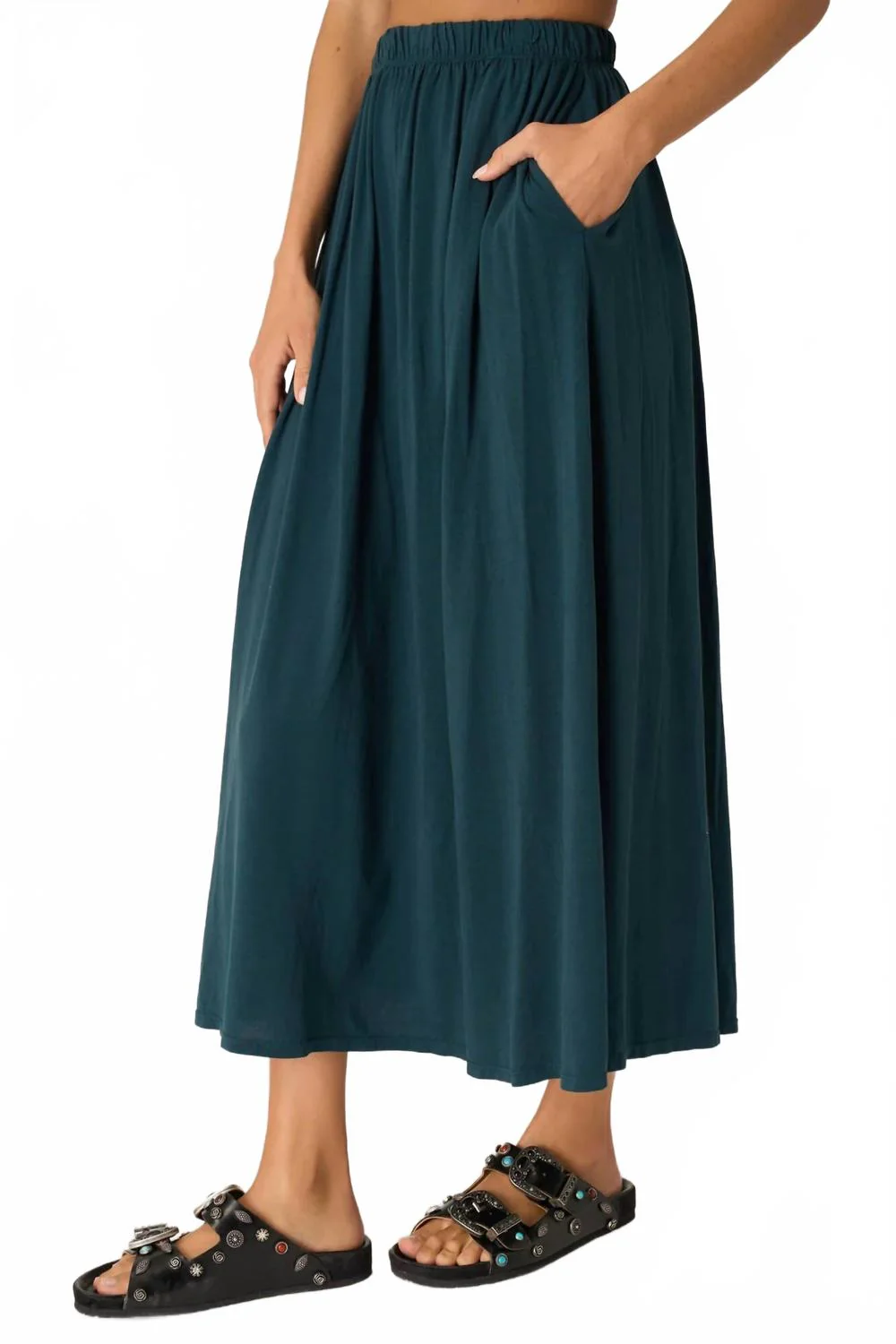 Mykonos Volume Skirt In Oceanic Teal