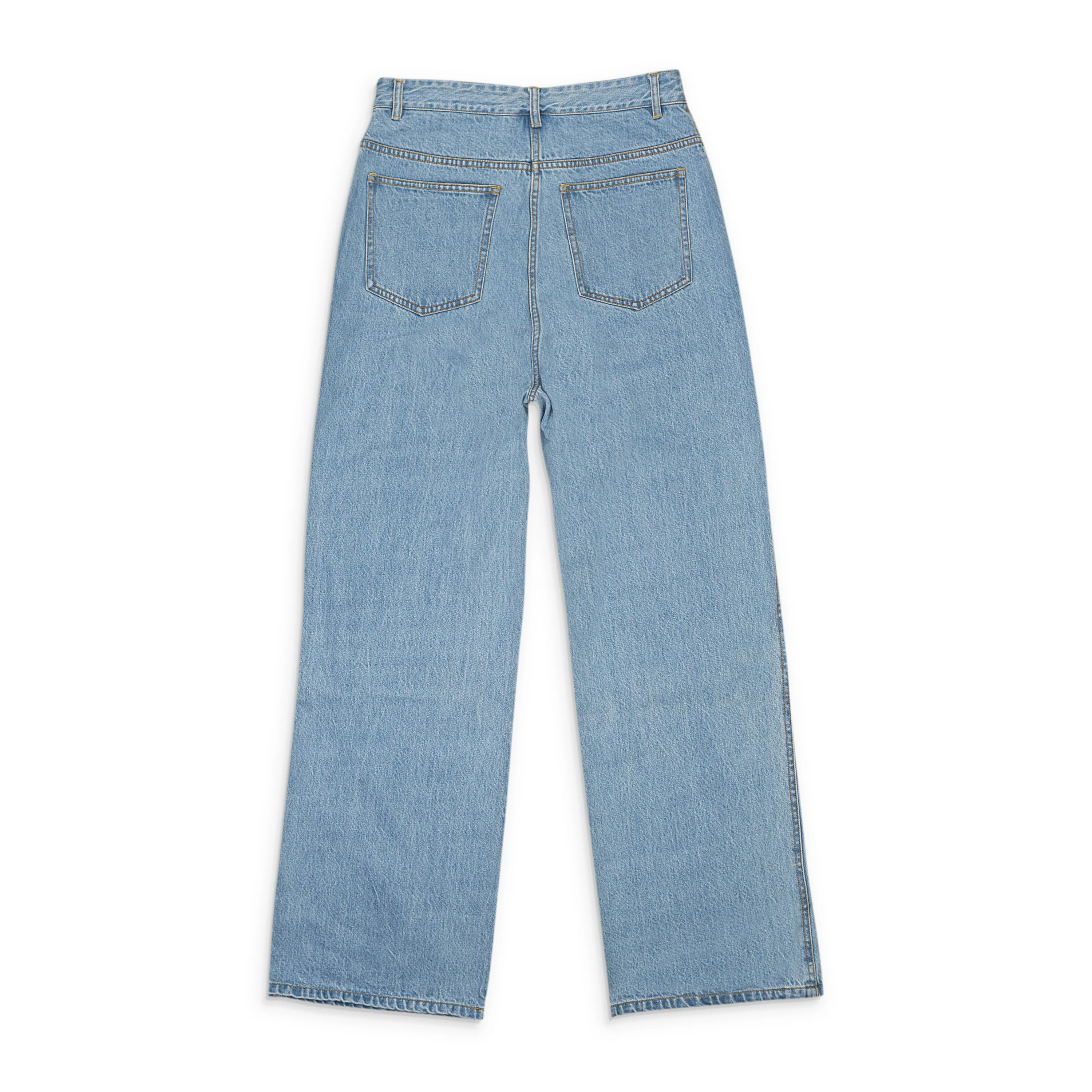 CALLIPYGIAN WASHED WIDE LEG SLANTED FLY BLUE WIDE-LEG JEANS