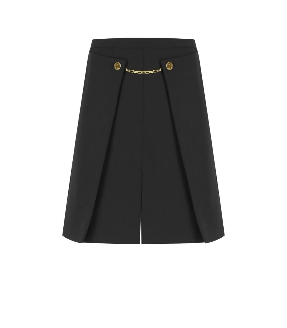 Twill Black Mini Skirt