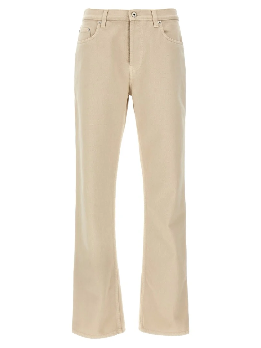 Straight Leg Cotton Denim Jeans