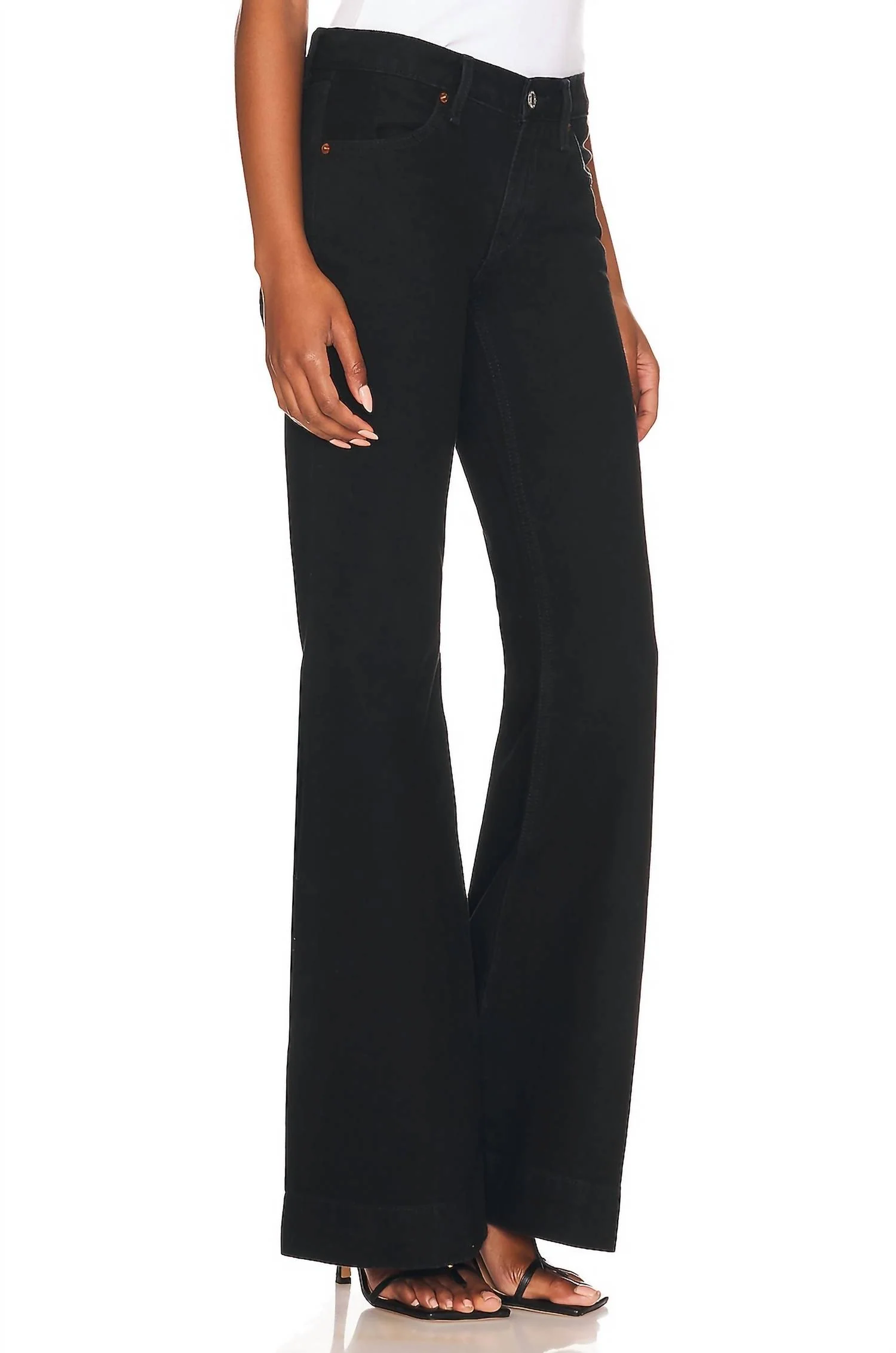 Originals 70's Low Rise Bell Bottom Jeans In Black