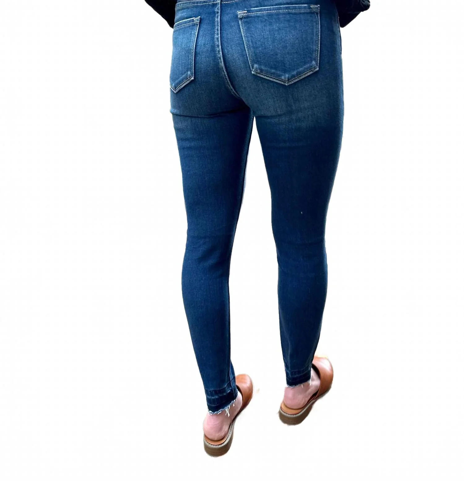 Eleanor High Rise Ankle Skinny Jeans In Blue