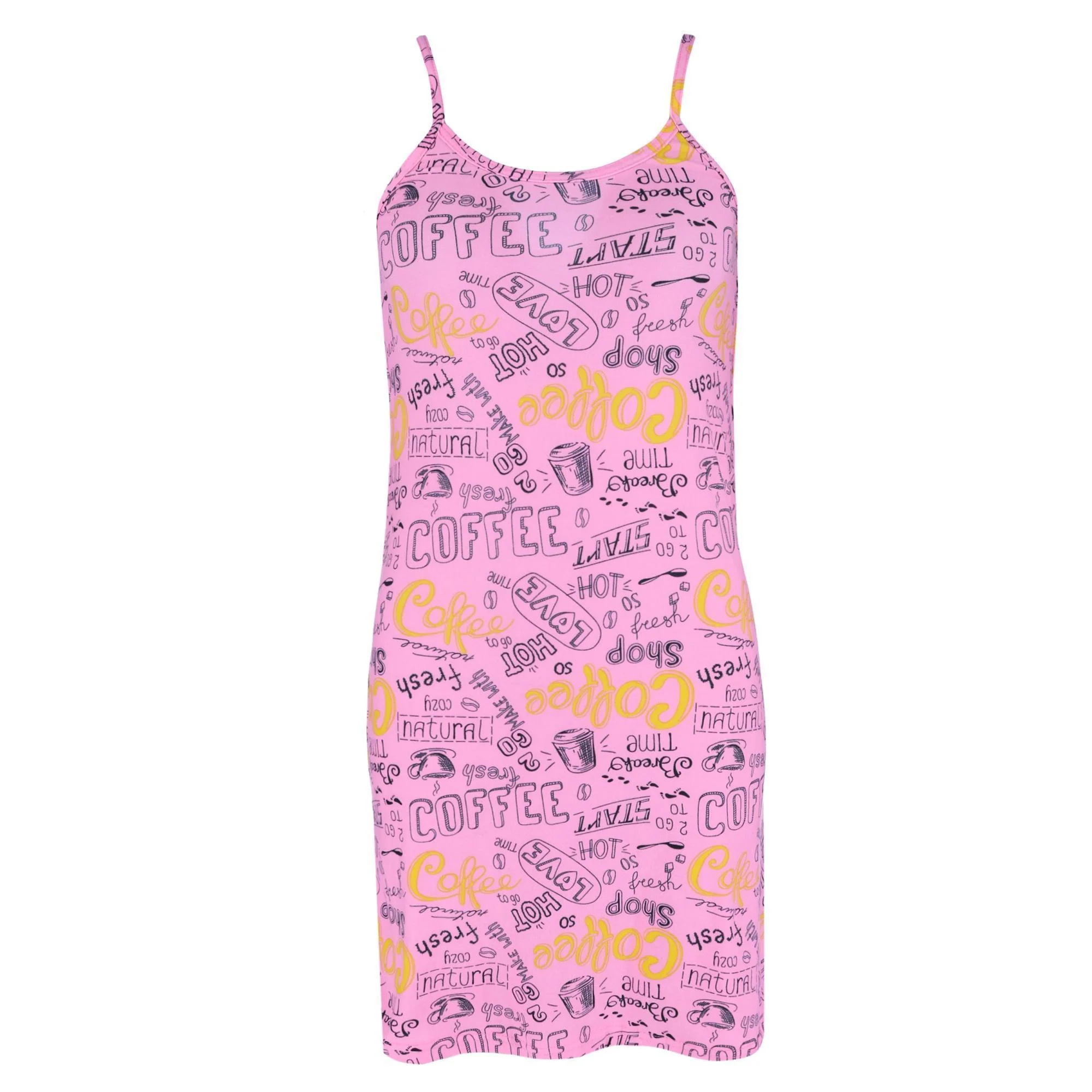 Women's Plus Size Coffee Print Gown and Robe Set