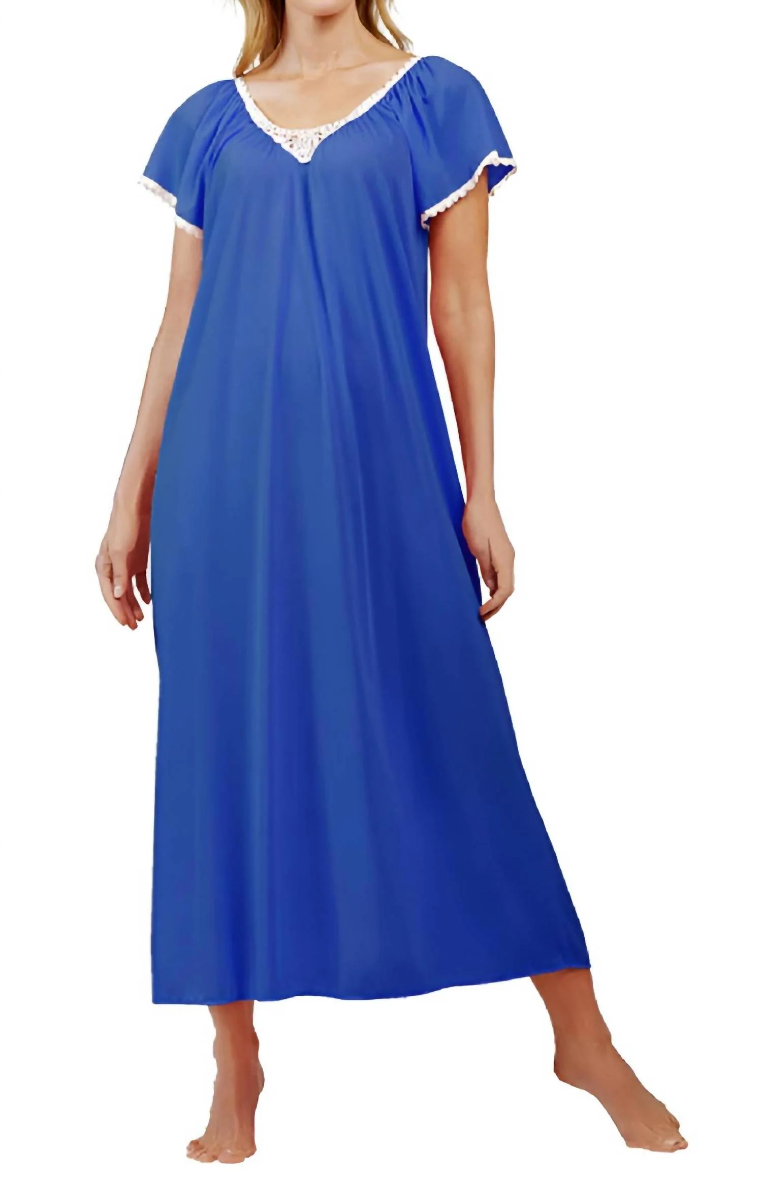 Cameo Long Nightgown In Navy