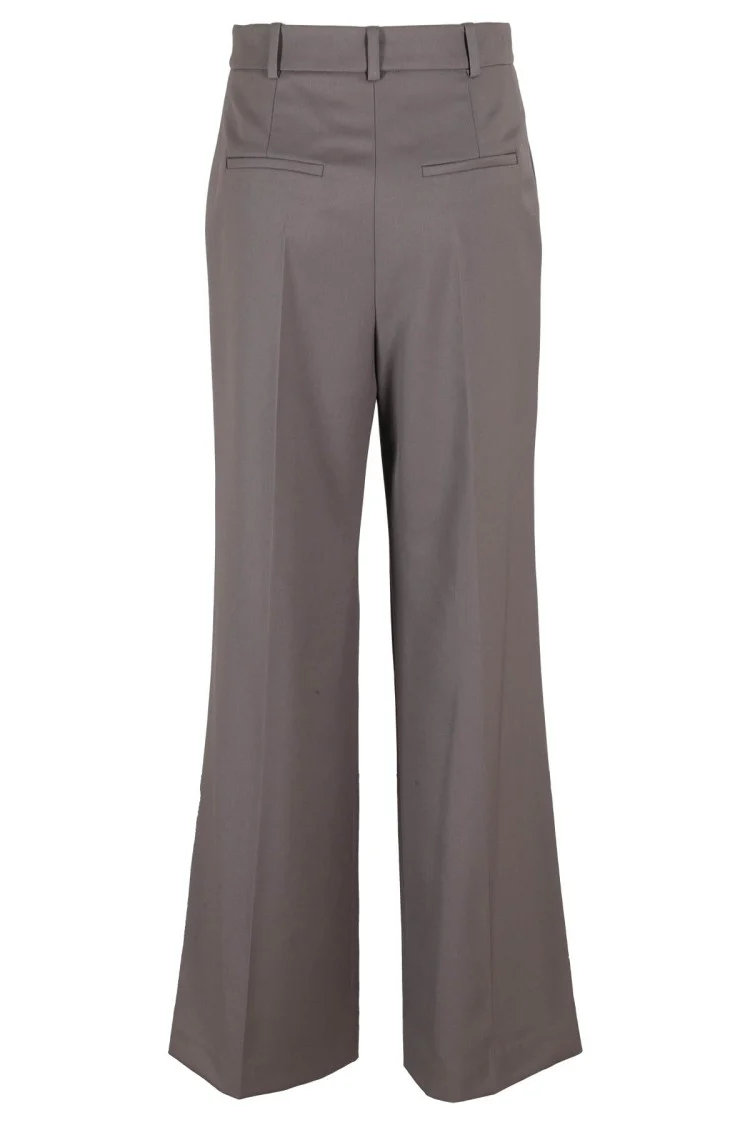 Basic Long Wide Leg Wool Pants