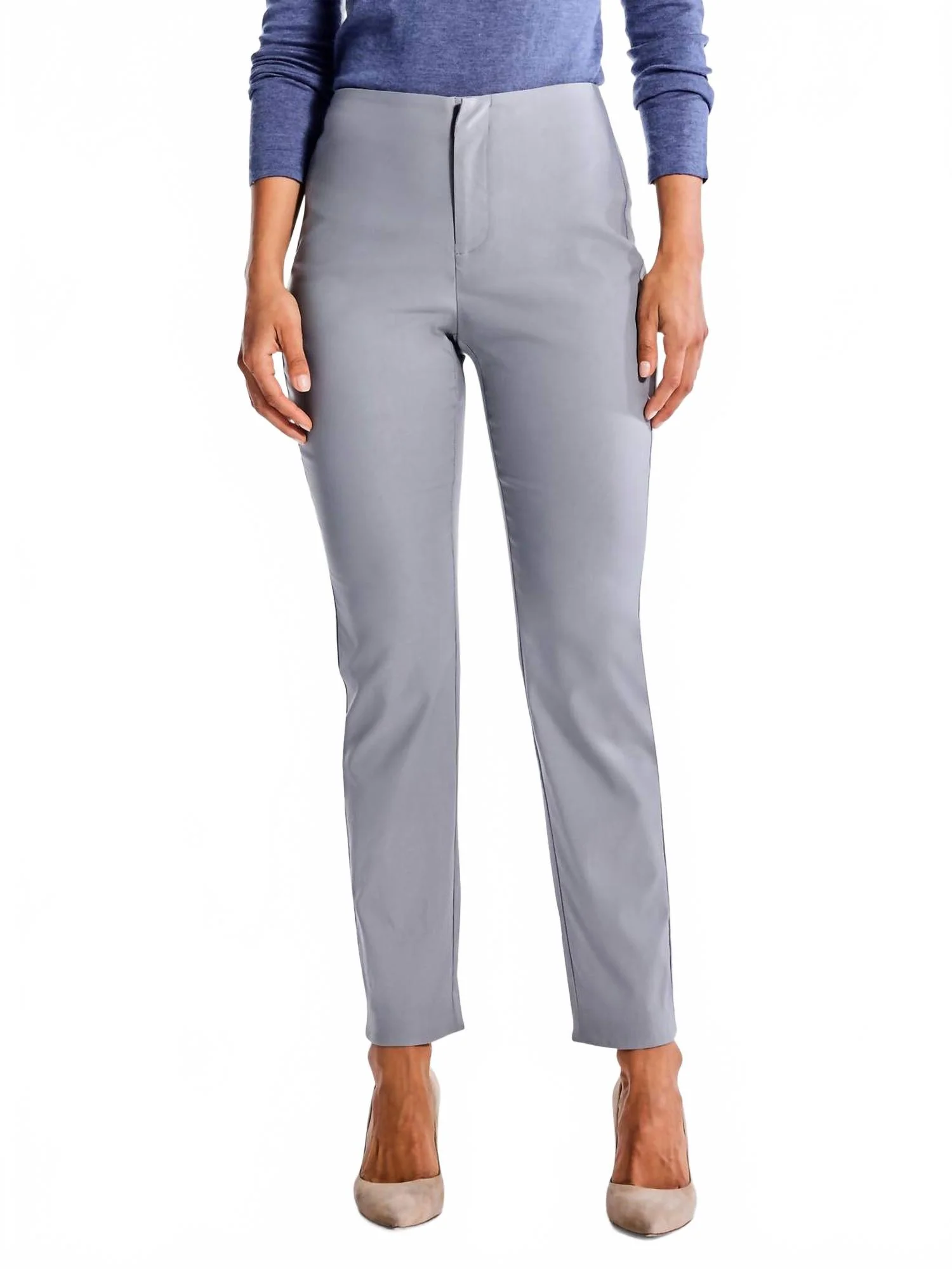 Straight Leg Pants In Grey