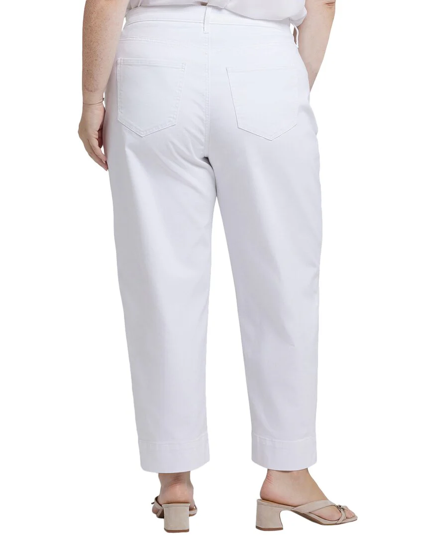 NYDJ Plus Balloon Optic White Ankle Crop Jean