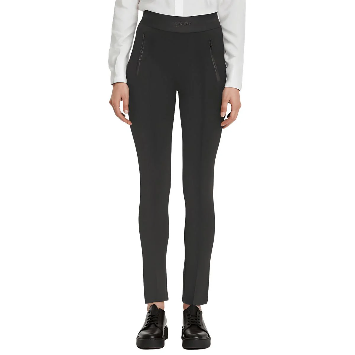 Womens Logo Zip Detail Skinny Pants