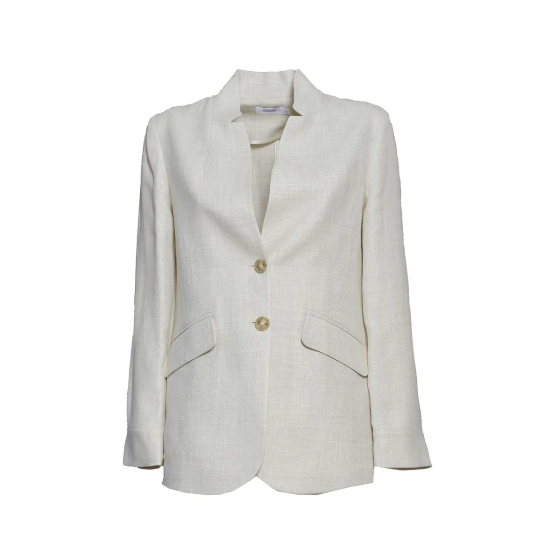Blazer Gi1 Single Breasted In Beige Linen