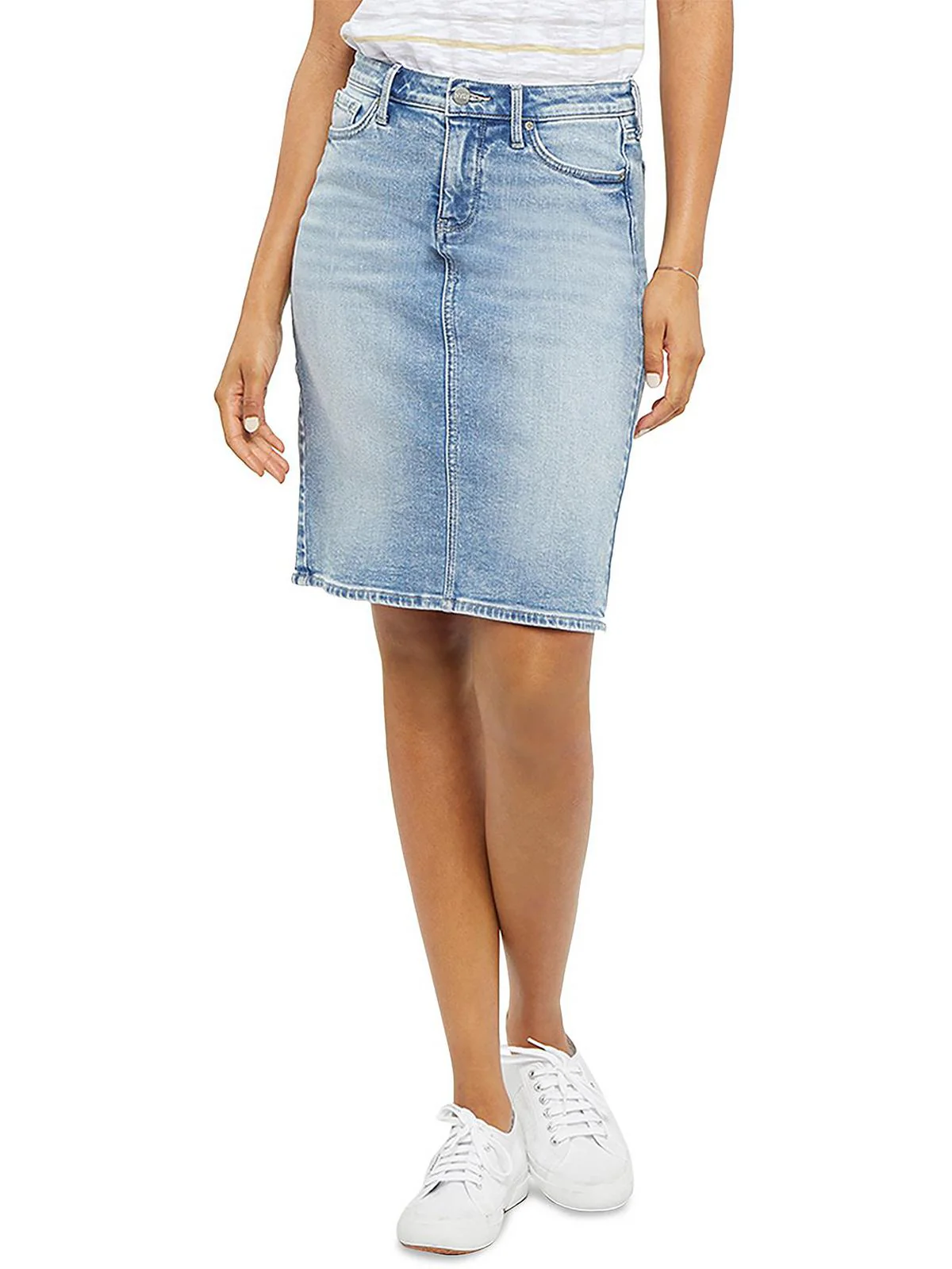 Womens Jean Mini Pencil Skirt