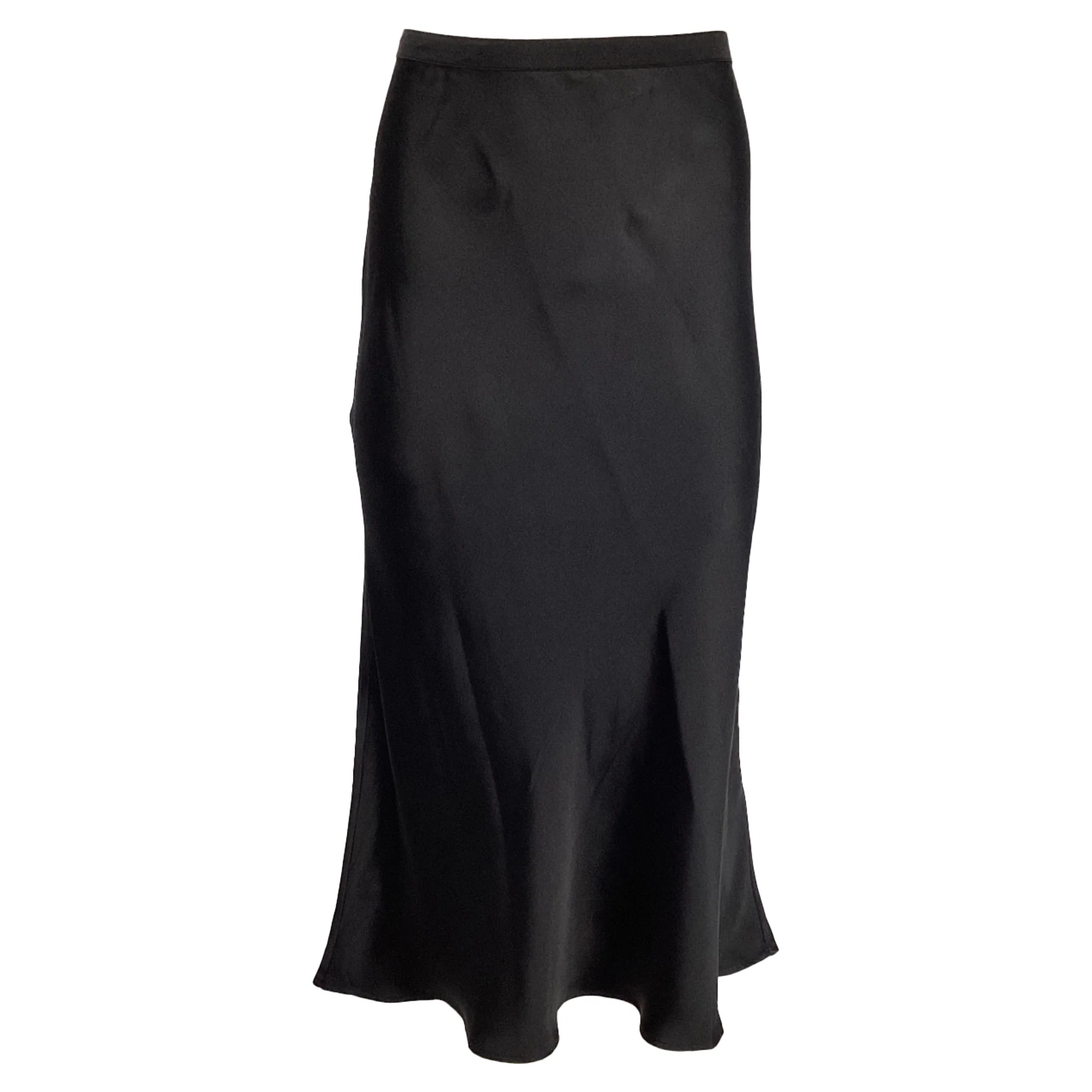 Max Mara Leisure Alessio Midi Satin Skirt in Black Acetate