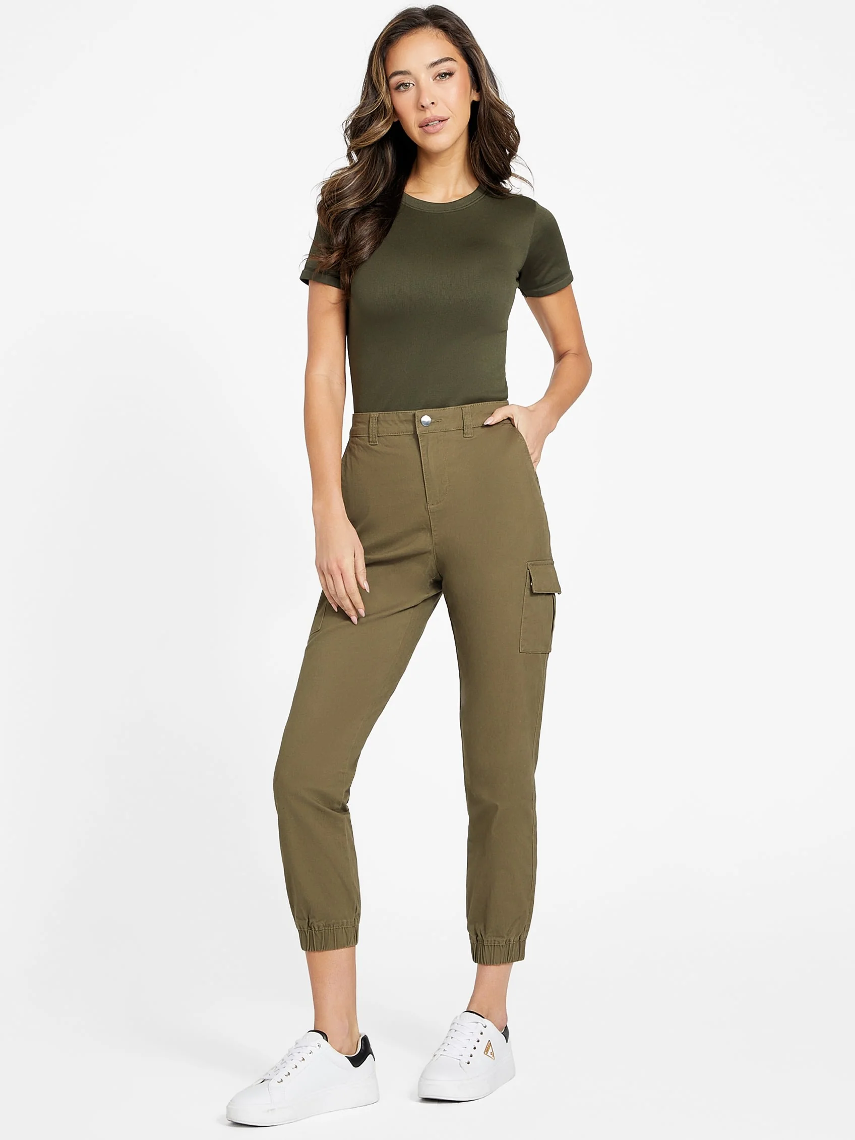 Gillianne Faux-Leather Cargo Joggers