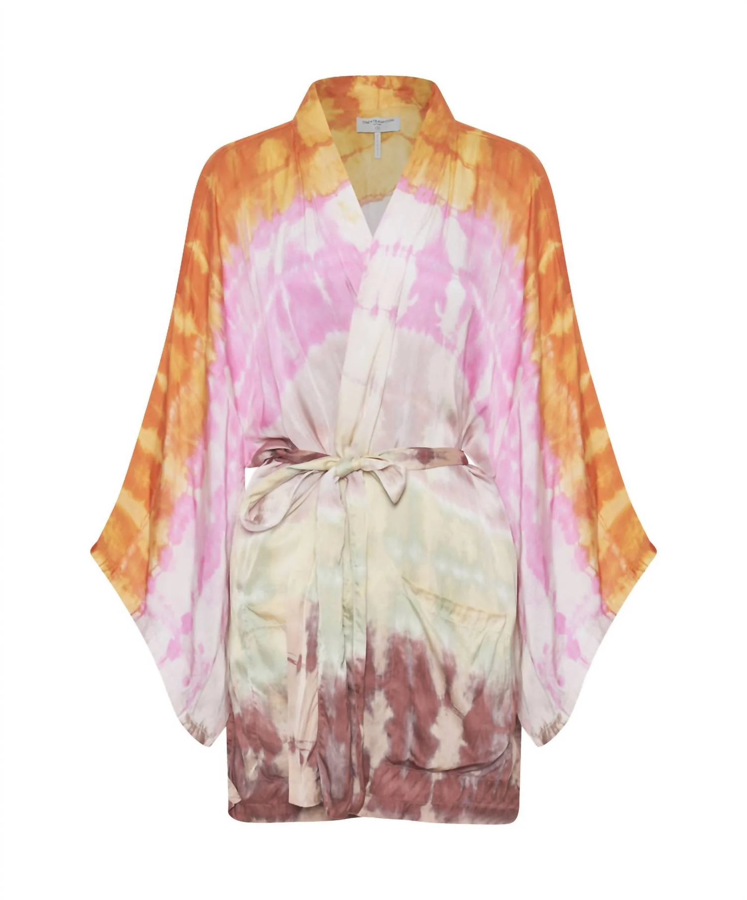 Hand Dyed Satin Kimono In Mirage